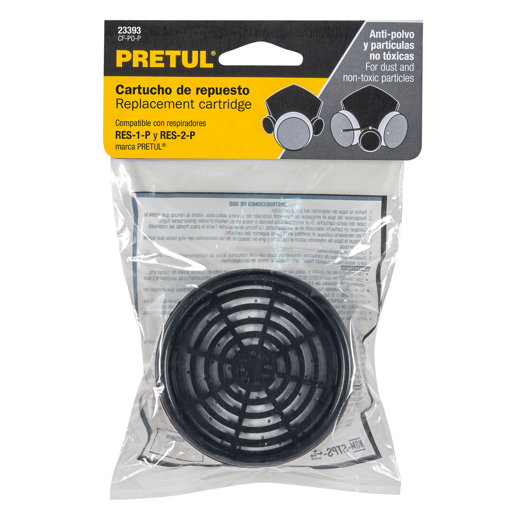 FILTRO DE REPUESTO, POLVOS Y PARTÍCULAS, PRETUL 23393