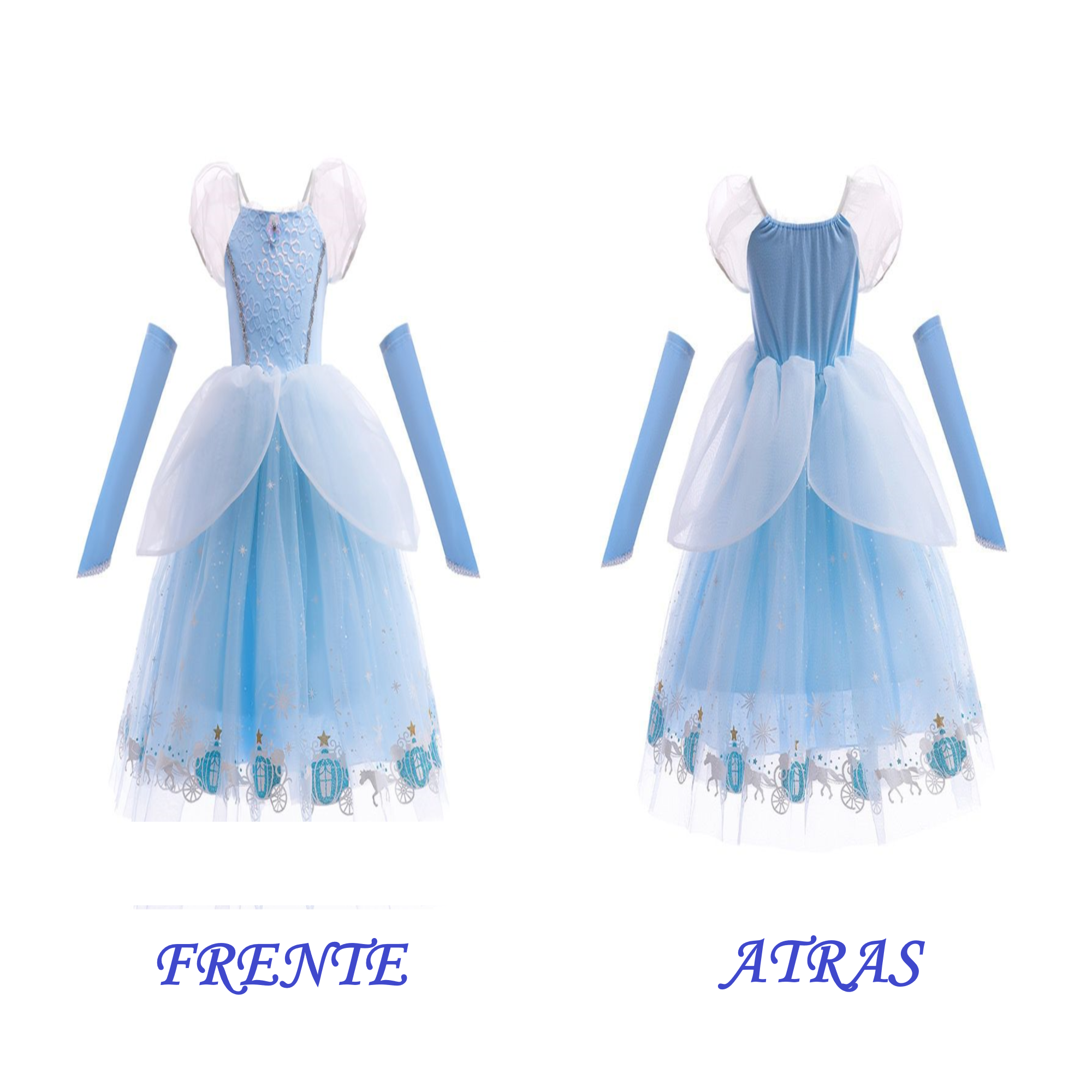 Disfraz Para Fiesta alusivo a la princesa Cenicienta Vestidos Con Mangas Cindirella