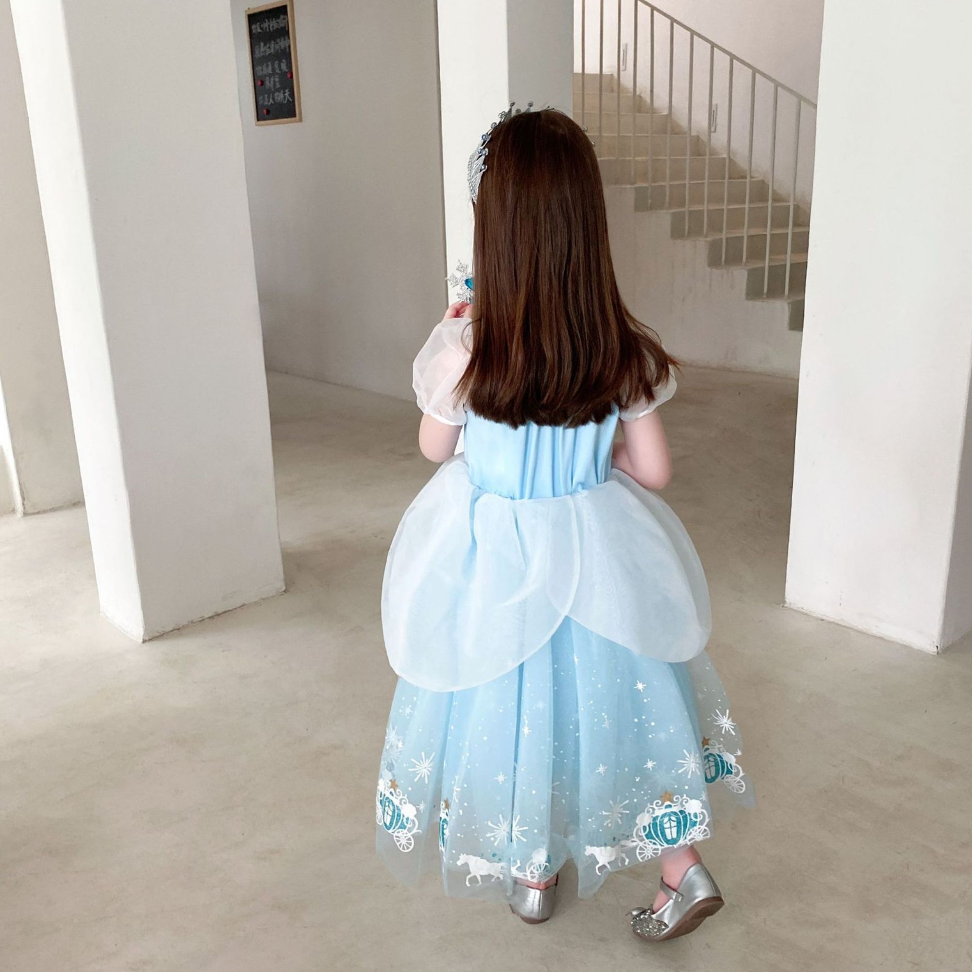 Disfraz Para Fiesta alusivo a la princesa Cenicienta Vestidos Con Mangas Cindirella