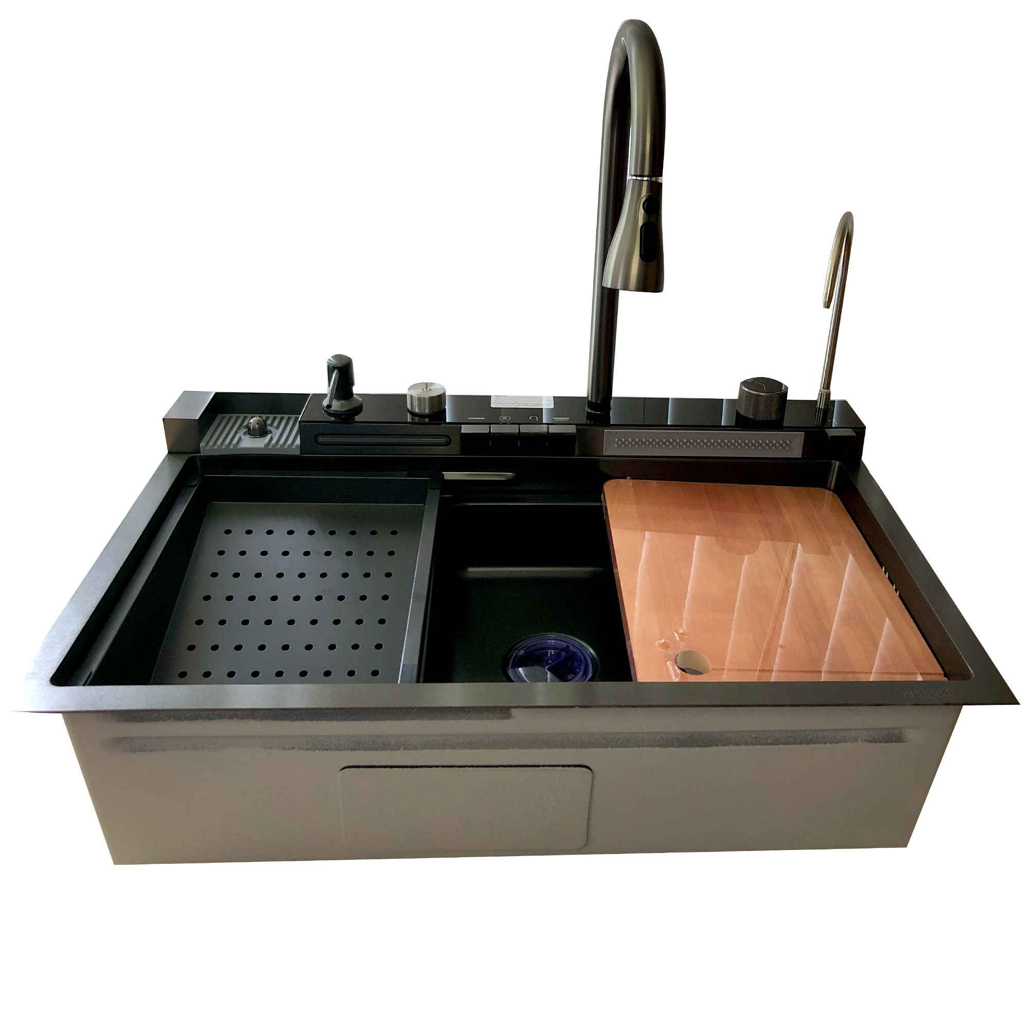 Tarja para Cocina doble cascada con led acero inoxidable