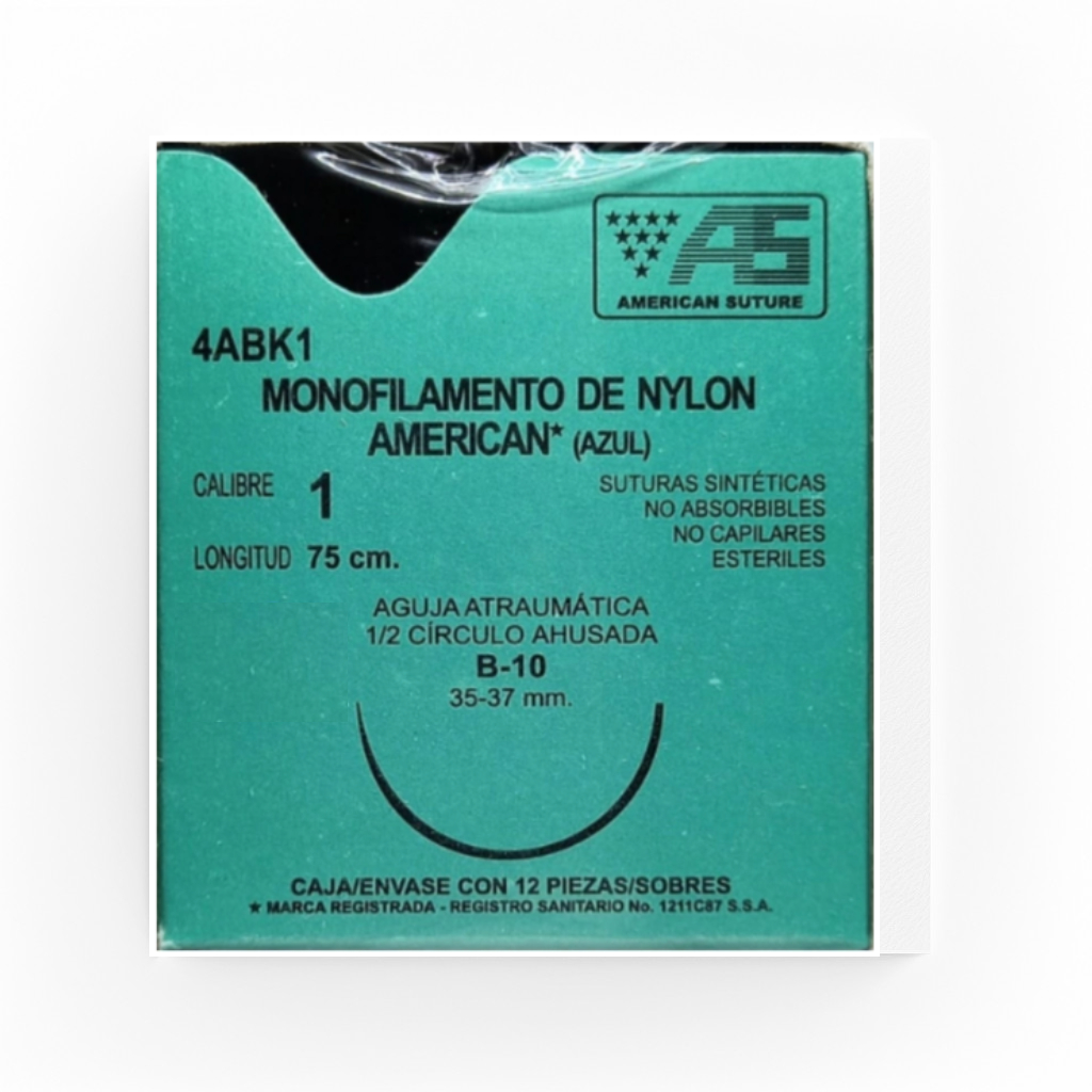 Sutura Quirurgica dE Nylon 1 B-10  American Suture