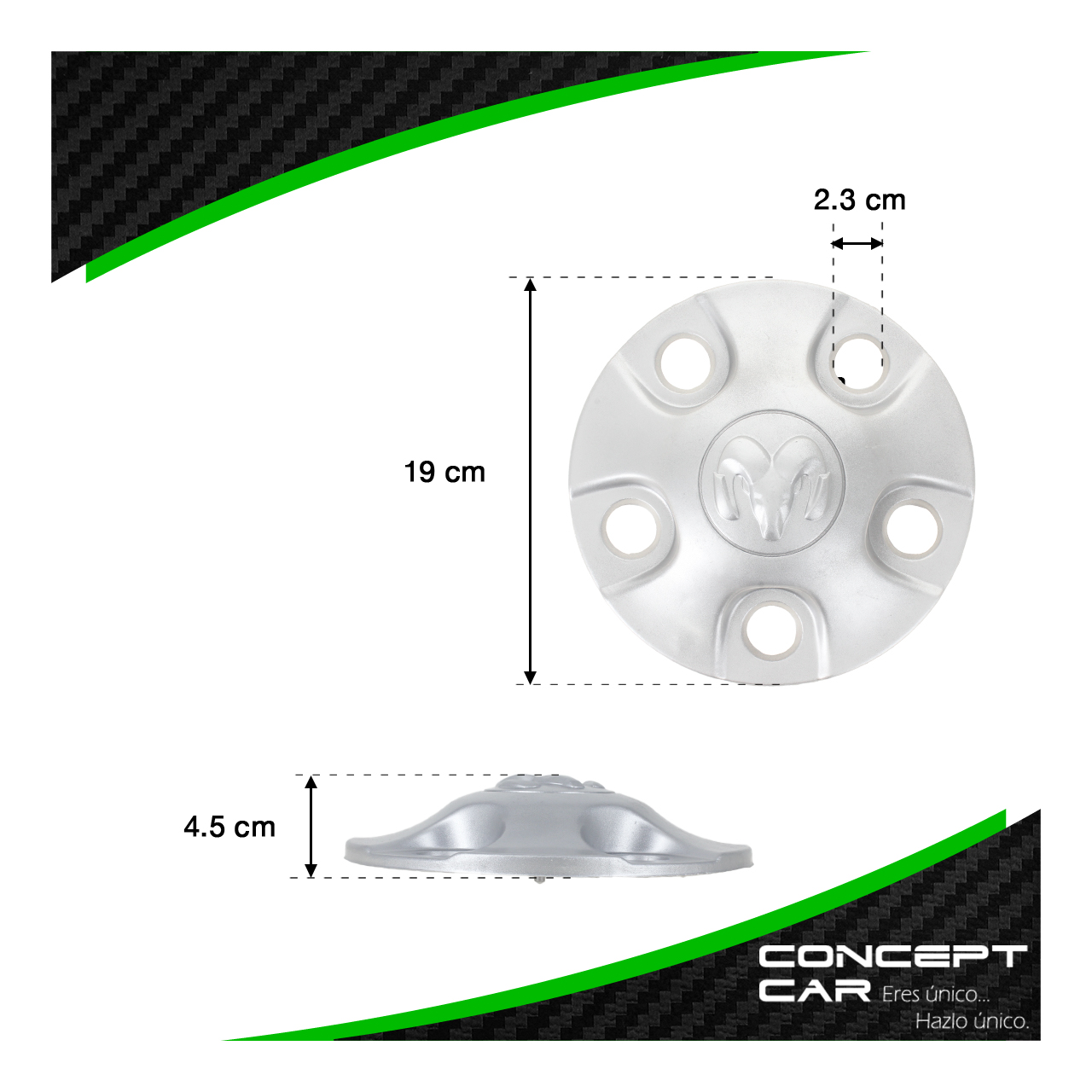  4 Tapon Copa Centro De Rin Dodge Ram 1500 2500 5 Birlos