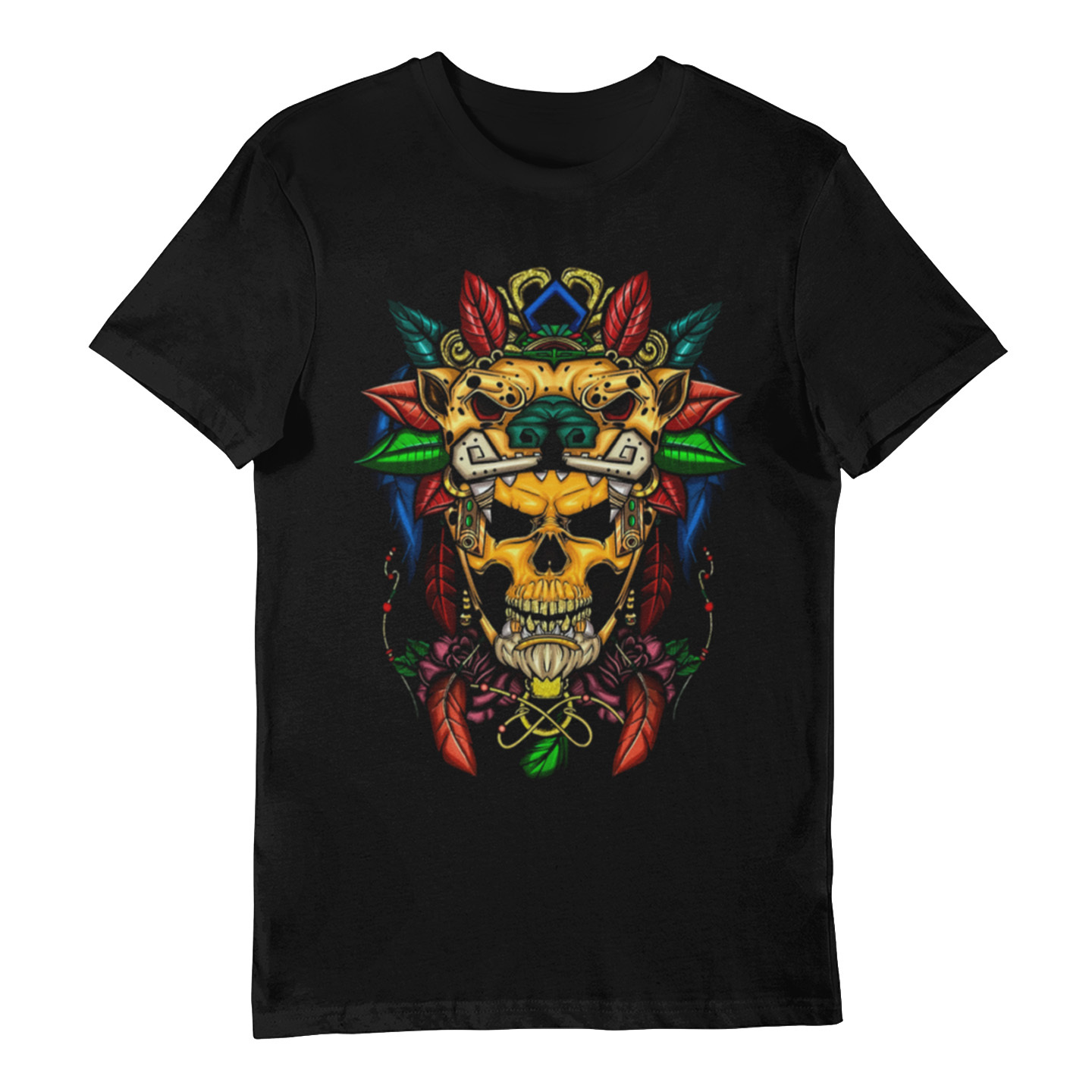 Playera Caballero y Dama Calavera Cabeza de Jaguar Cráneo Skull