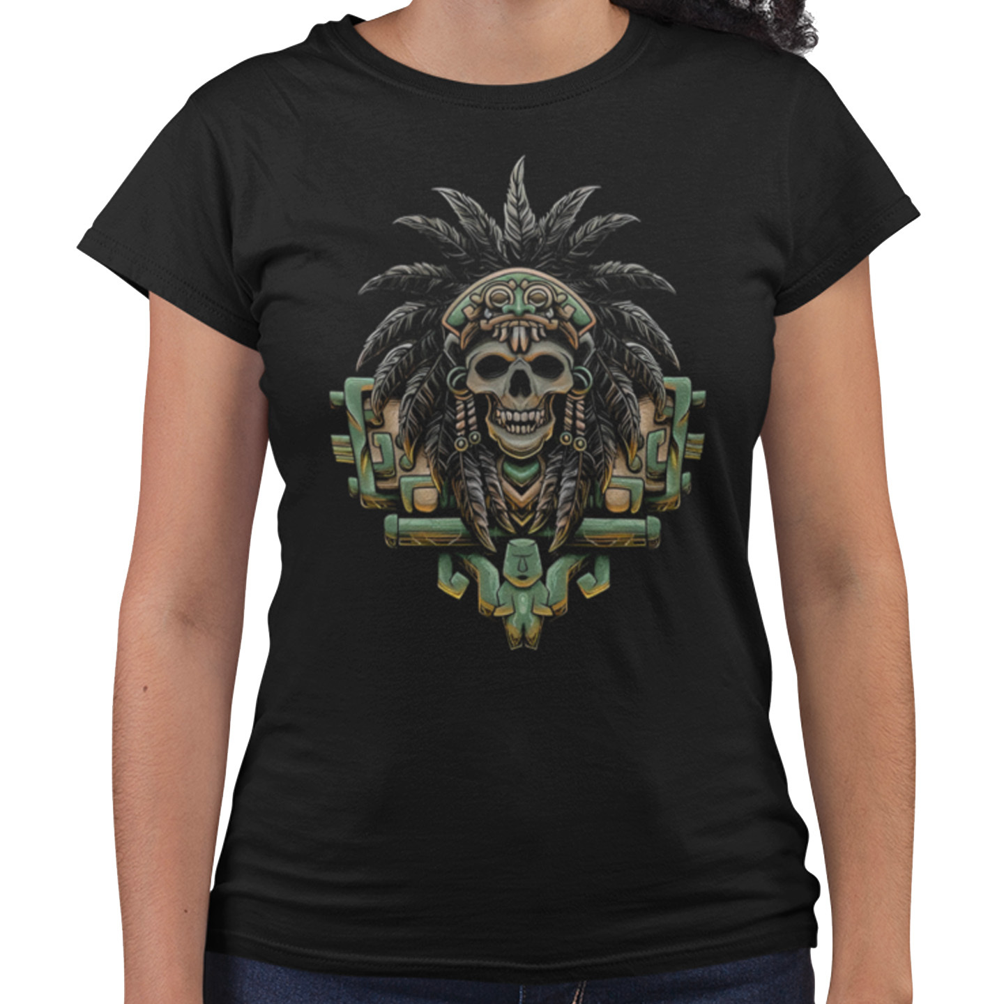 Playera Caballero y Dama Calavera Prehispánica Cráneo Skull
