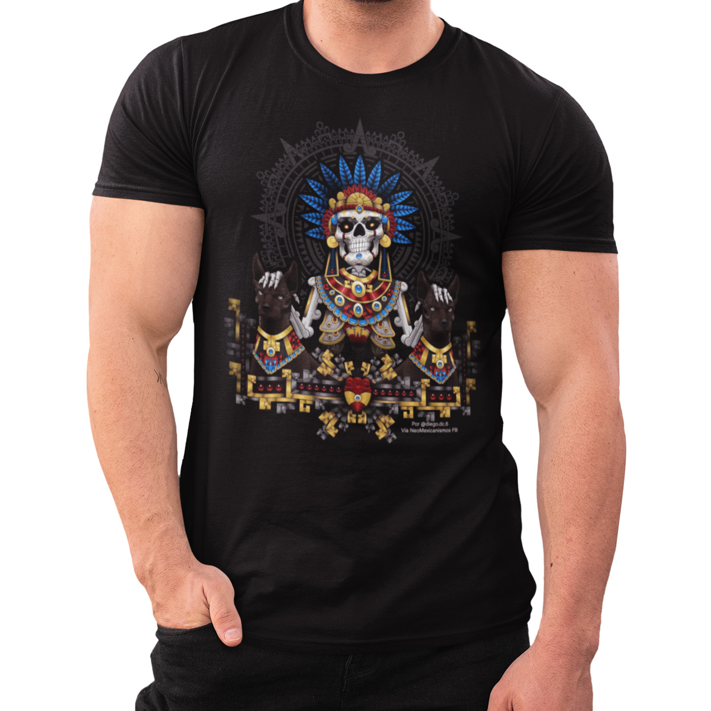 Playera Caballero y Dama Calavera Xoloittzcuitles Prehispánica Cráneo Skull