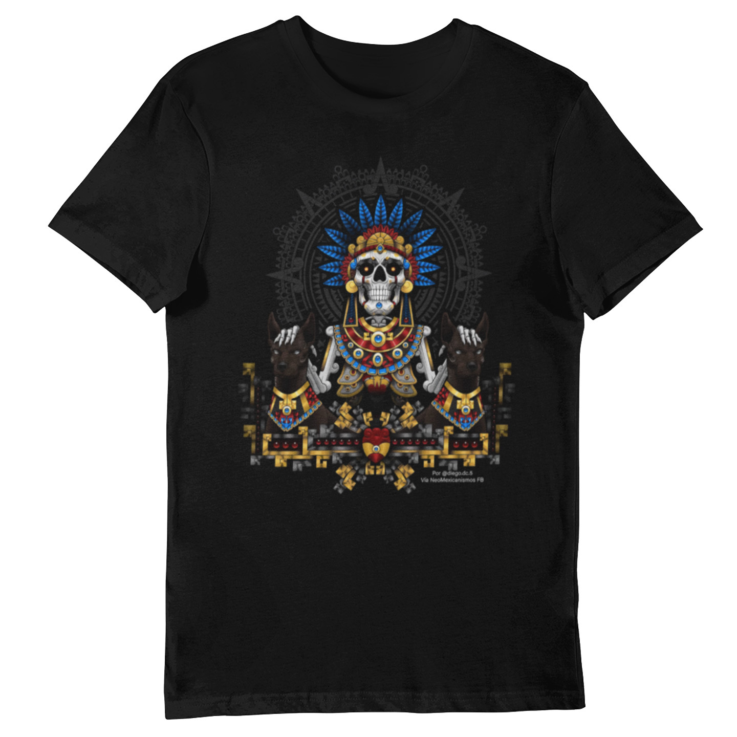 Playera Caballero y Dama Calavera Xoloittzcuitles Prehispánica Cráneo Skull