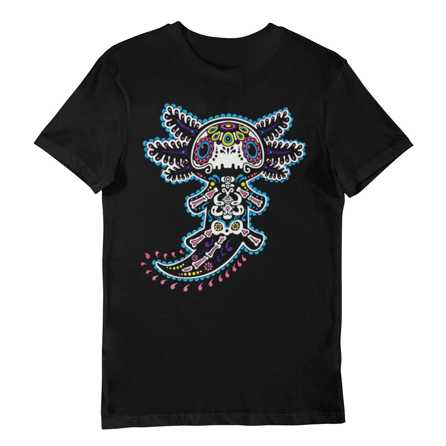 Playera Caballero y Dama Esqueleto Ajolote Animal