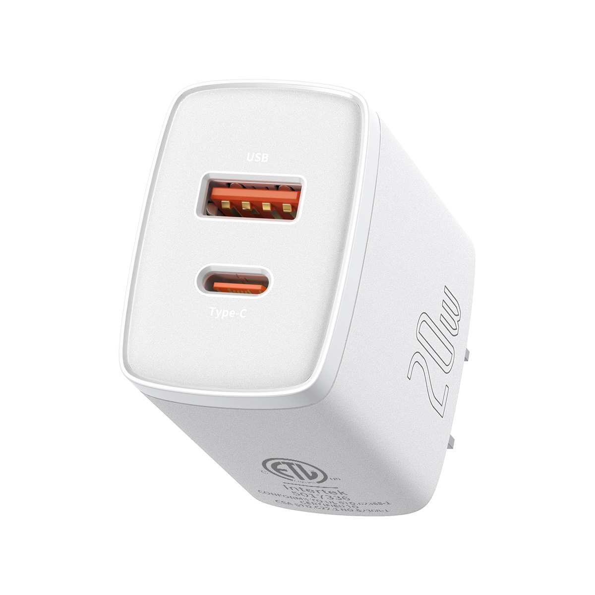 Cargador Rápido Baseus Portátil Dual USB A y Tipo C 20W Reacondicionado 