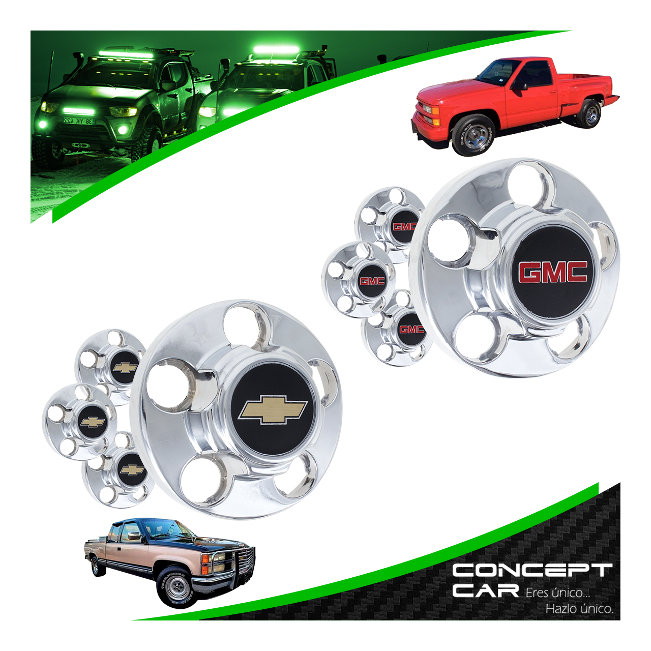 4 Tapon Copa Centro De Rin Chevrolet Gmc Cromo 89-98 5 Bir