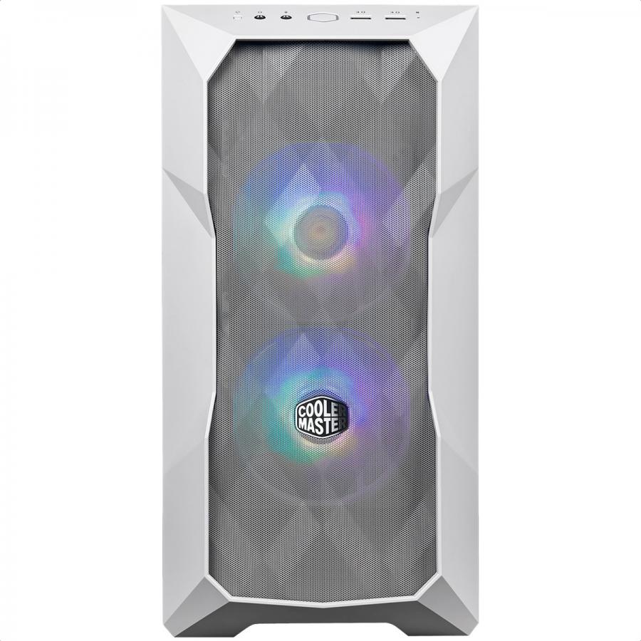 Gabinete Cooler Master MasterBox TD300 Mesh ARGB Blanco USB3 2 Ventiladores Vidrio Templado TD300-WGNN-S00