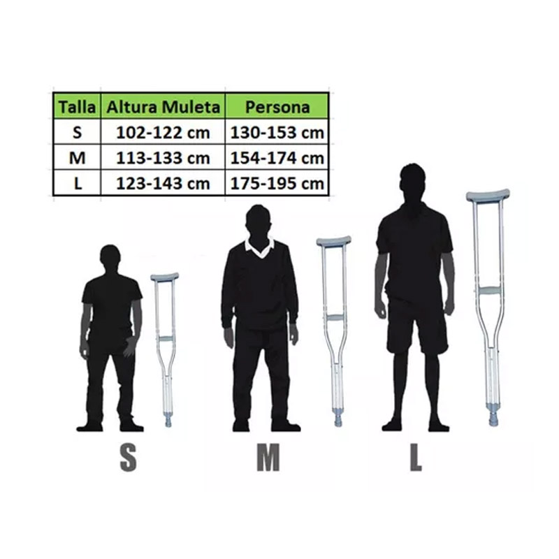 Muletas Ortopédicas Talla M Compraymas Color Plata Reforzadas Auxiliares Ajustables 