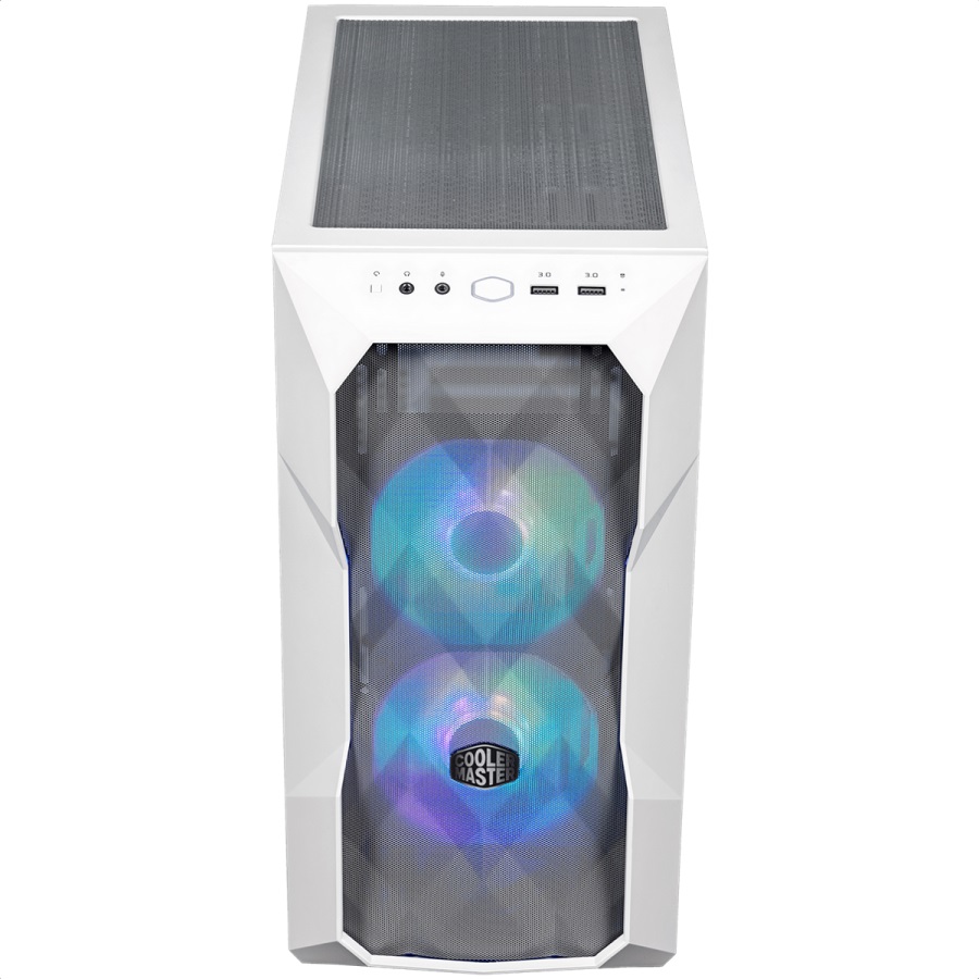 Gabinete Cooler Master MasterBox TD300 Mesh ARGB Blanco USB3 2 Ventiladores Vidrio Templado TD300-WGNN-S00