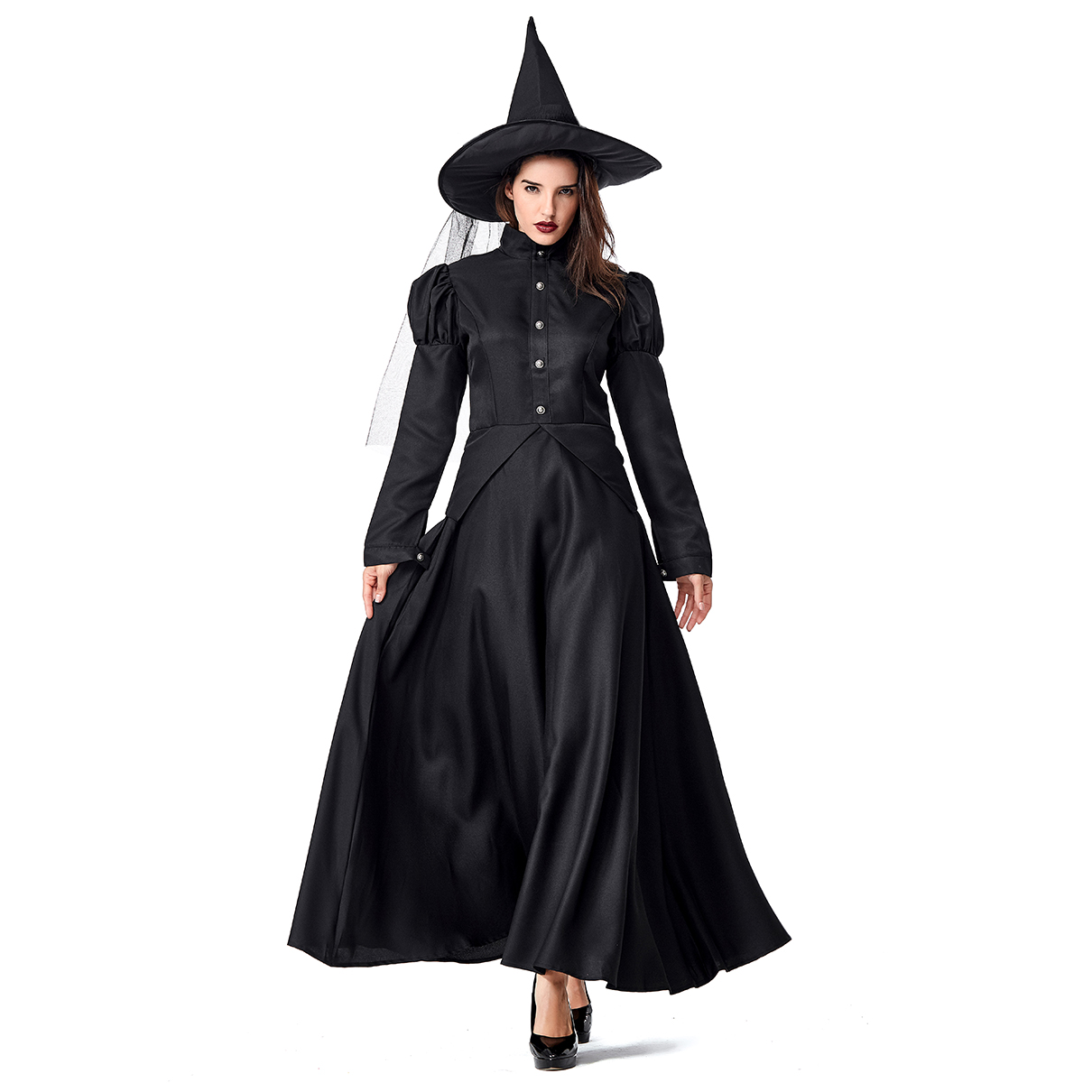 Disfraz Halloween Premium De Tela Bruja Witch Hechicera Maga Adulto 12+ Tallas Disponibles