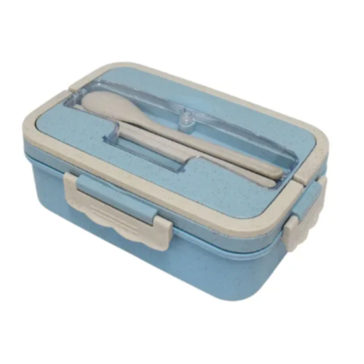 Topper Comida Lunch Box con cuchara palillos Azul