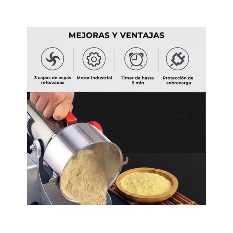 Molino Electrico Compraymas Pulverizador De Granos, Especies y Semillas 2500grs