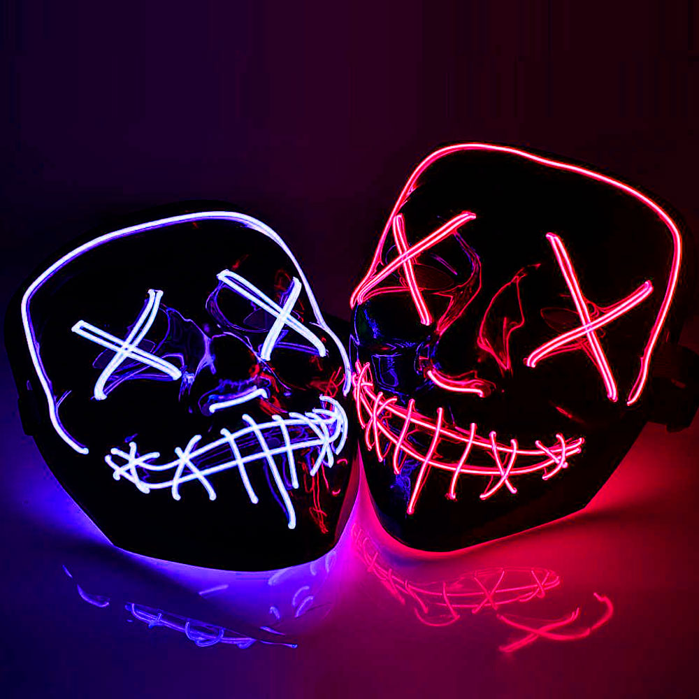 Máscara Luz Led La Purga Halloween