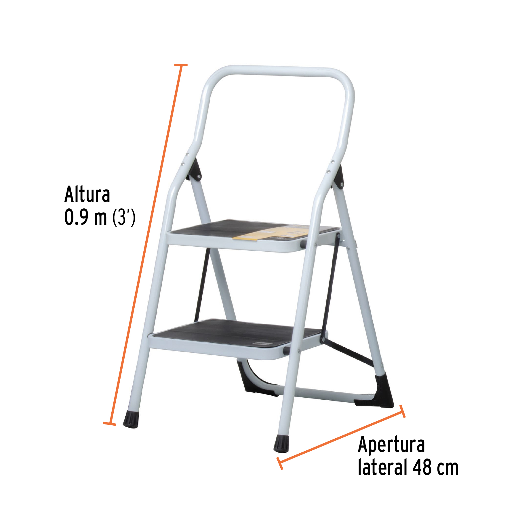 ESCALERA TUBULAR, PLEGABLE, 2 PELDAÑOS, PRETUL 24118