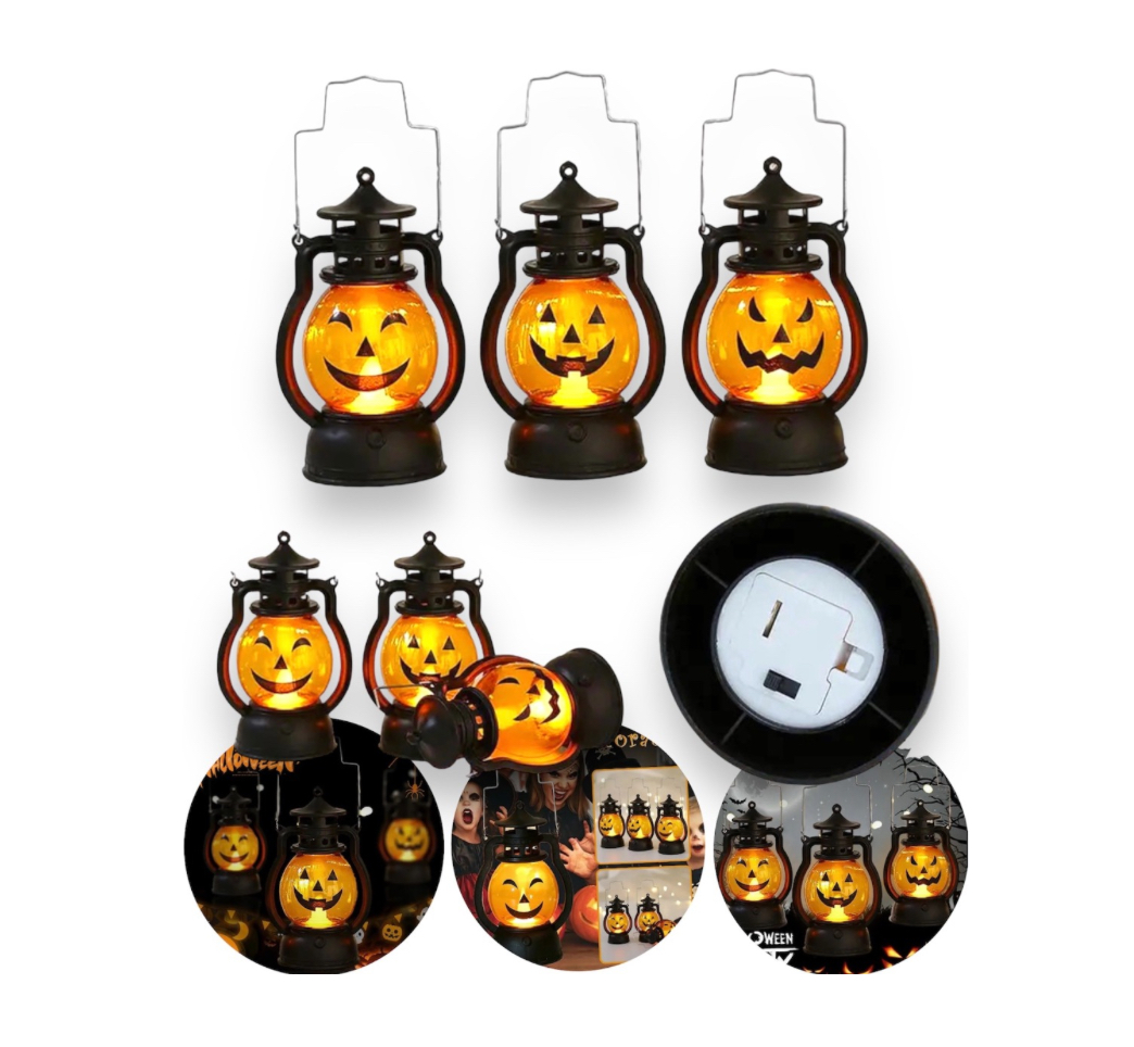 Candelabros De Calabaza De Luz Led Dia De Muertos 3 Piezas