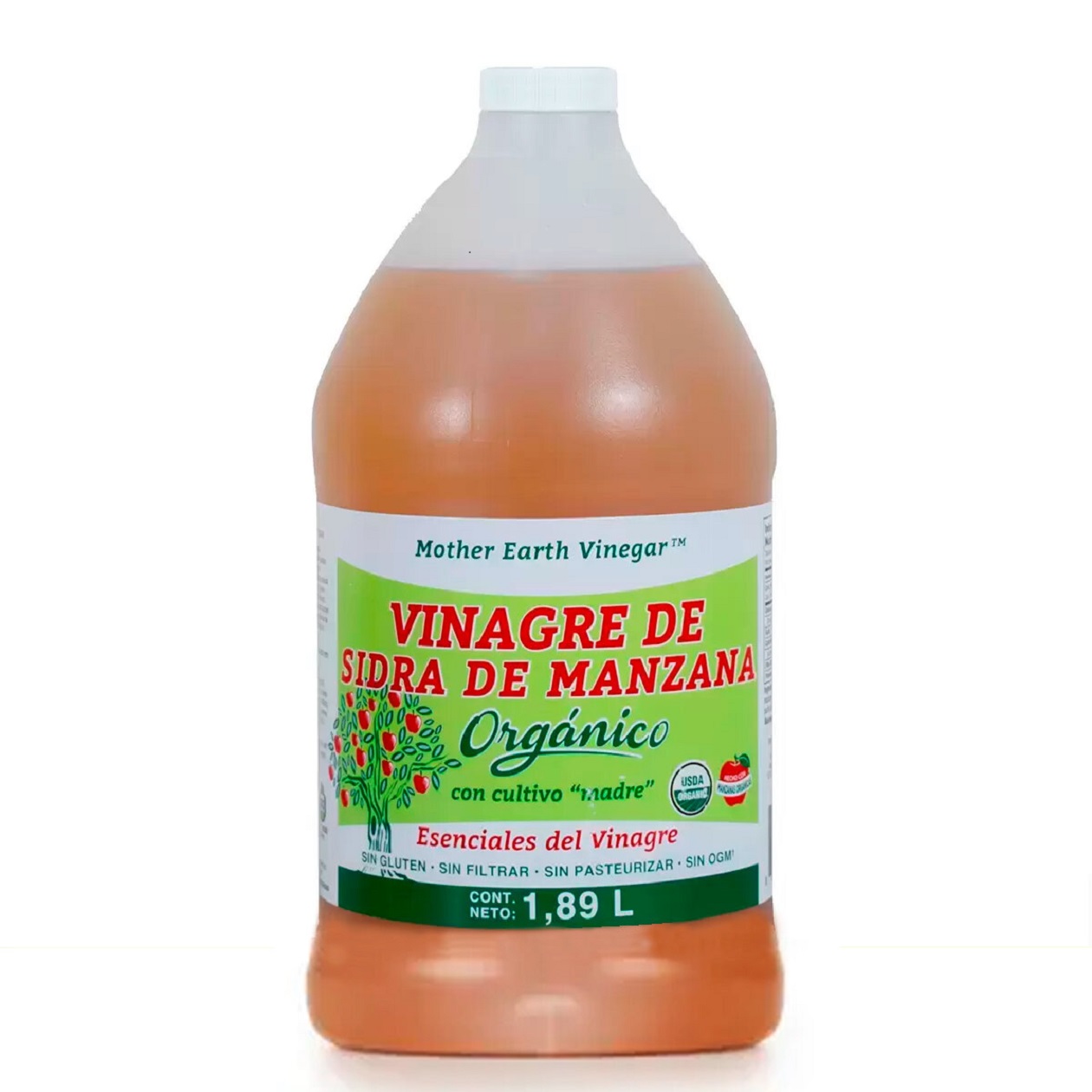 Vinagre De Sidra De Manzana Orgánico Mother Earth 1.89lt 