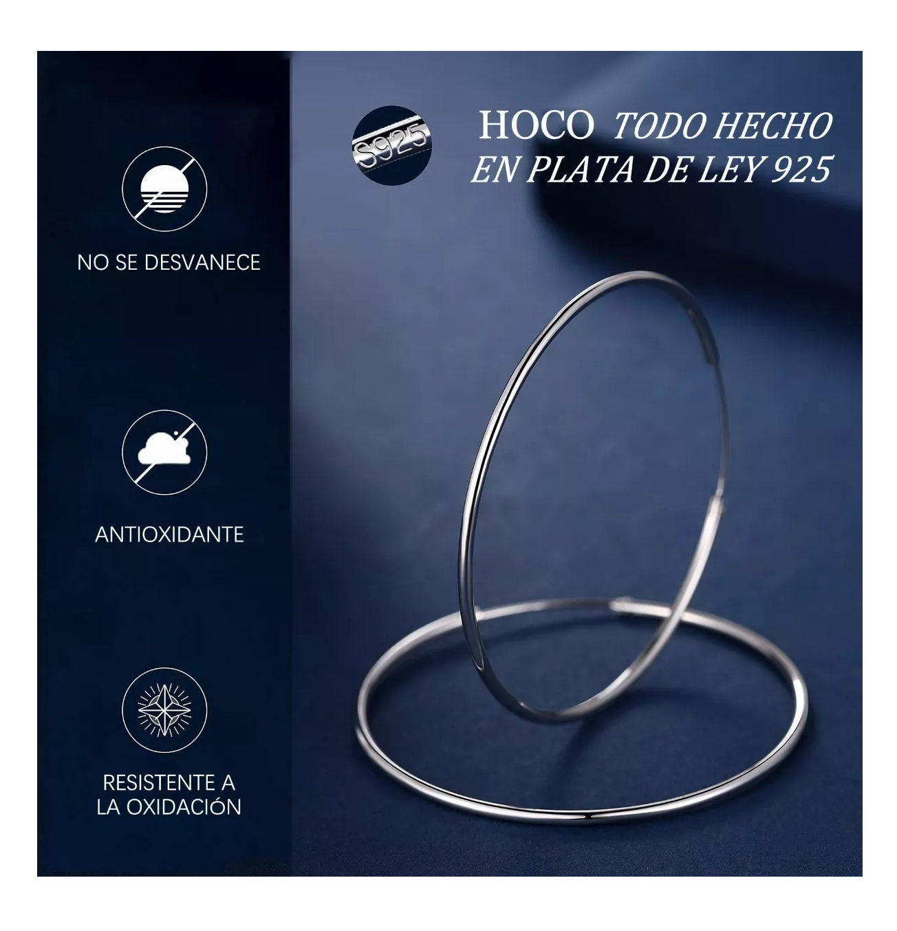 Aretes Arracada Redonda De Plata 925 +bolsa De Tela Plateado