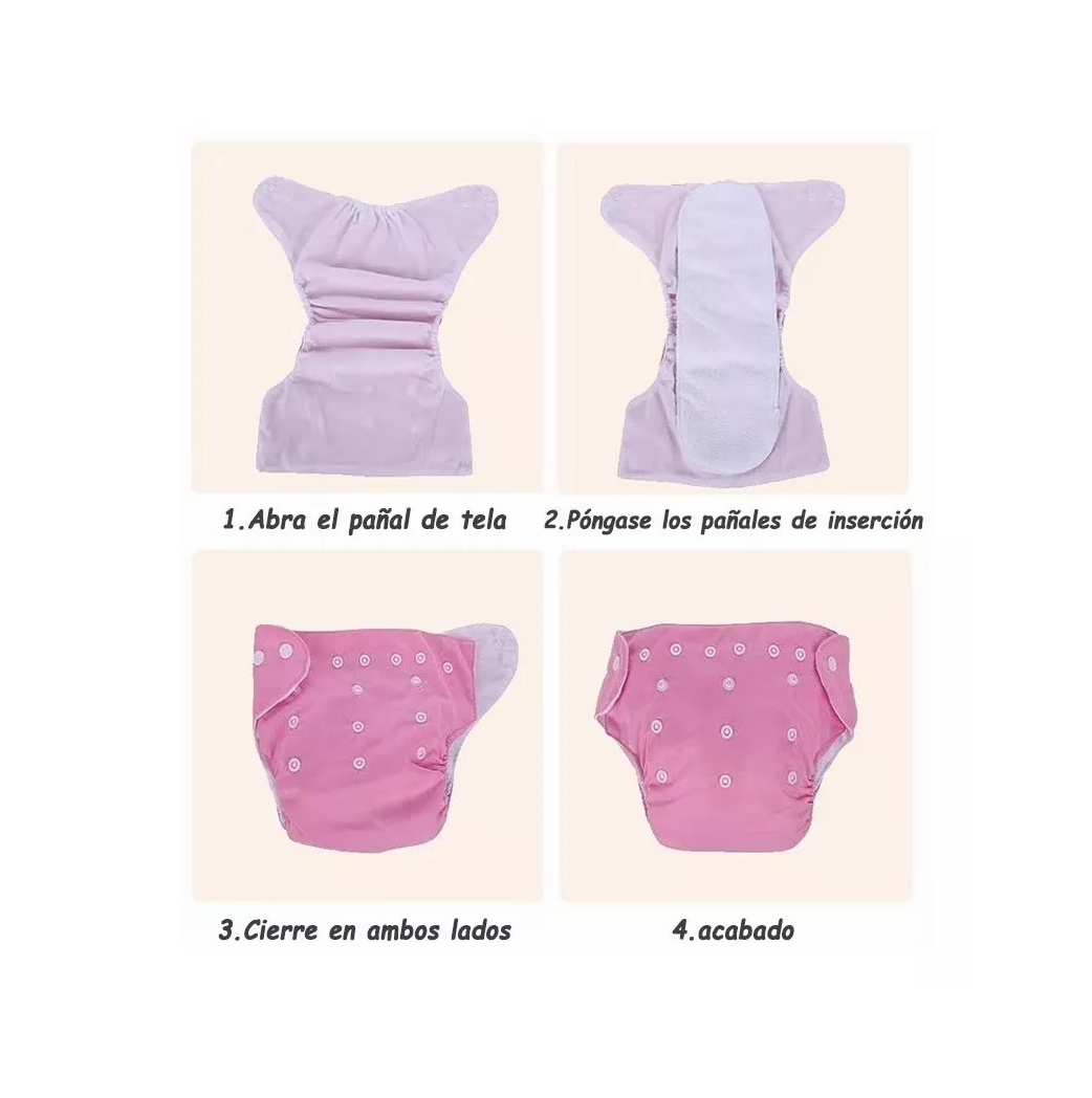 Pañales Ecologicos Paquete 5 Reutilizable + 5 Insertos