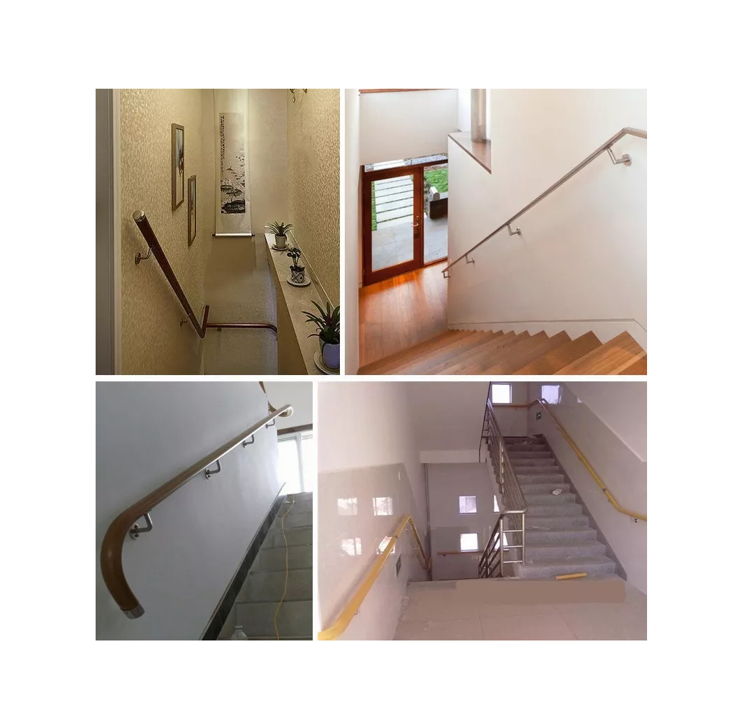 4 Pcs Soporte Muro Tubo Pasamanos Plata 