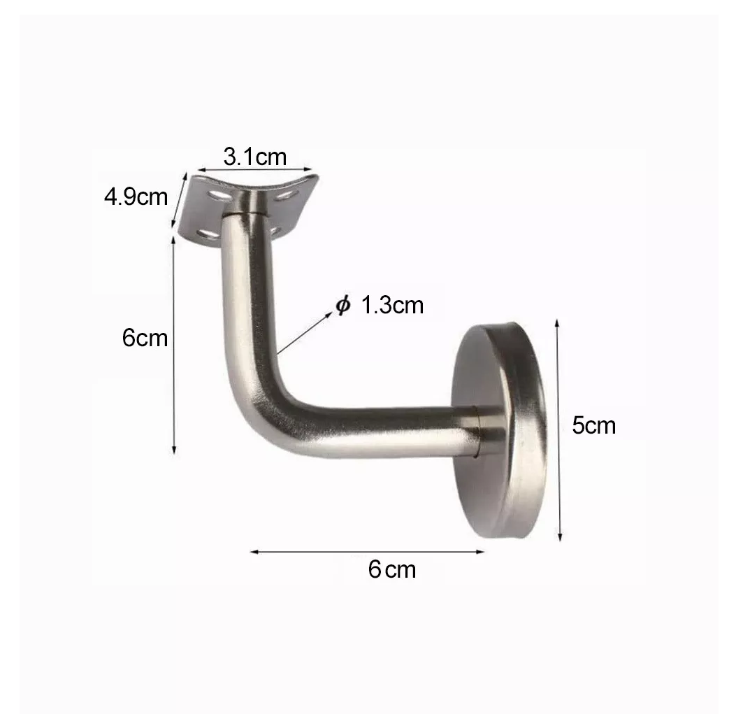 4 Pcs Soporte Muro Tubo Pasamanos Plata 