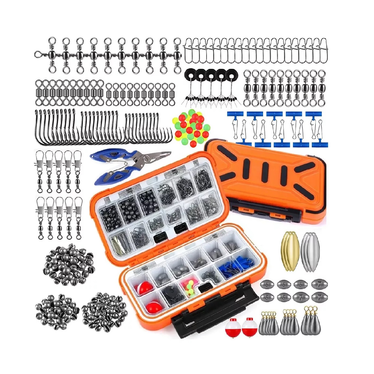 Kit De Accesorios De Anzuelos Pesca Señuelo Caja 255 Pzas