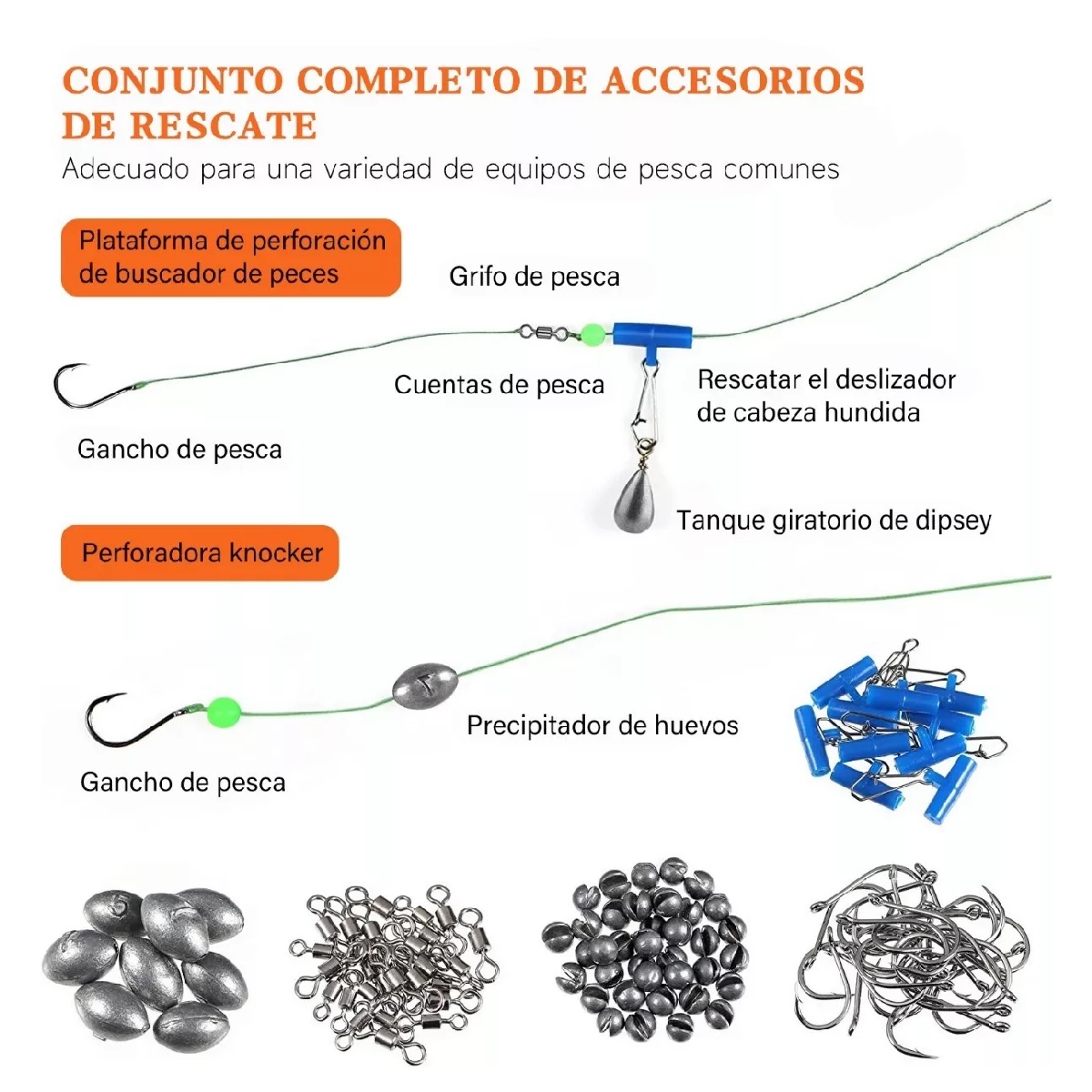 Kit De Accesorios De Anzuelos Pesca Señuelo Caja 255 Pzas
