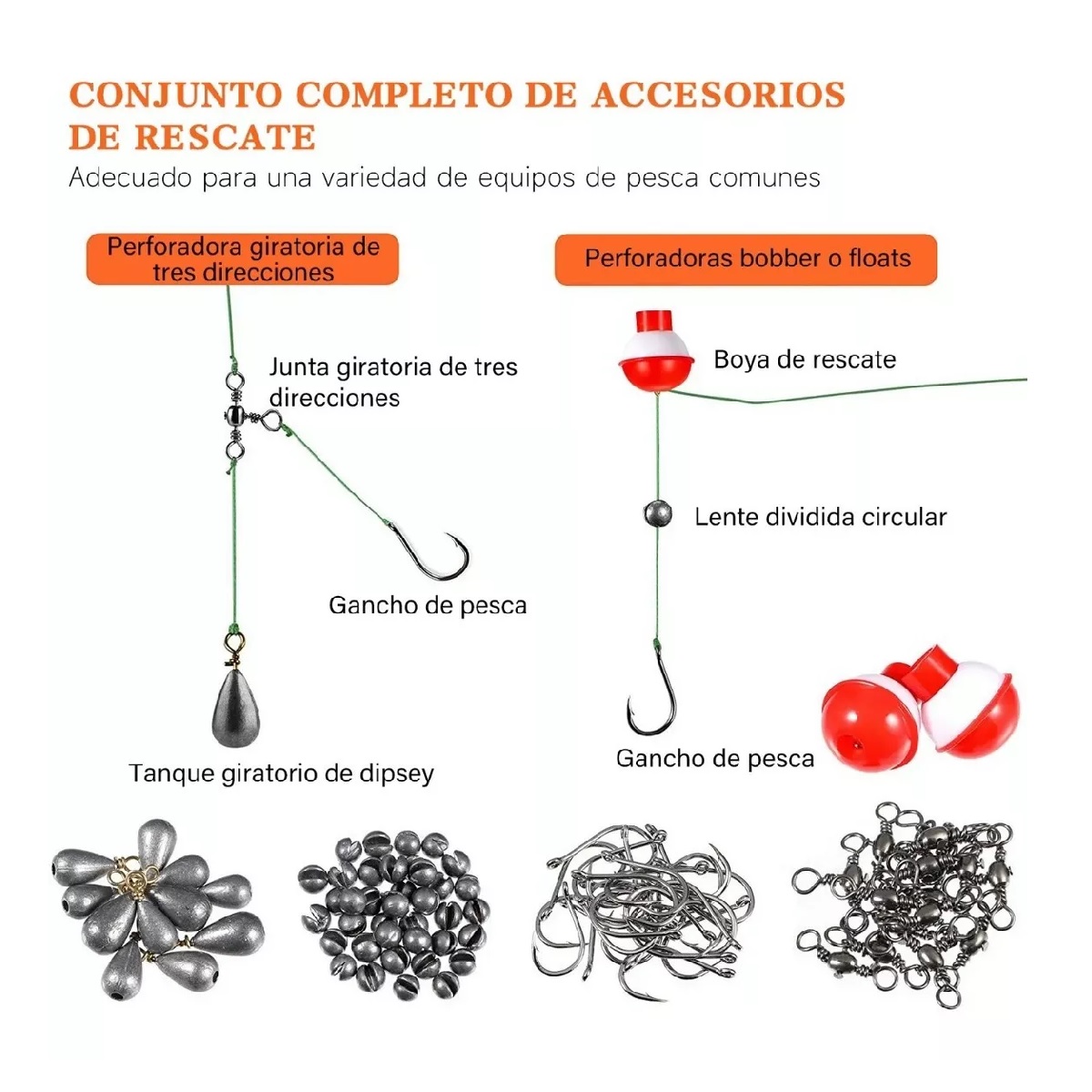 Kit De Accesorios De Anzuelos Pesca Señuelo Caja 255 Pzas