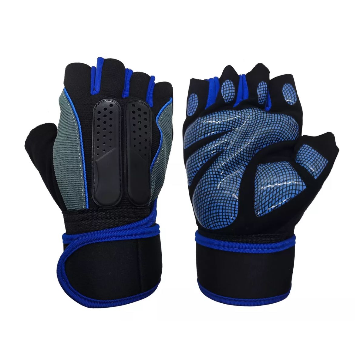 Guantes Gym Tácticos Pesas Crossfit Gimnasio  Azul M
