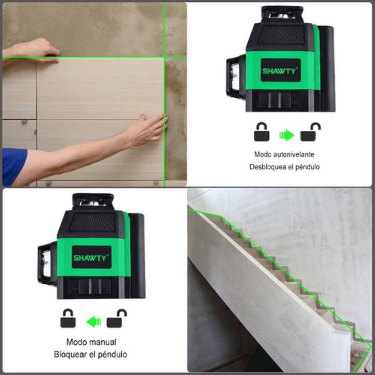 Nivel Láser 3d 12 Líneas Luz Verde De Multifuncional 