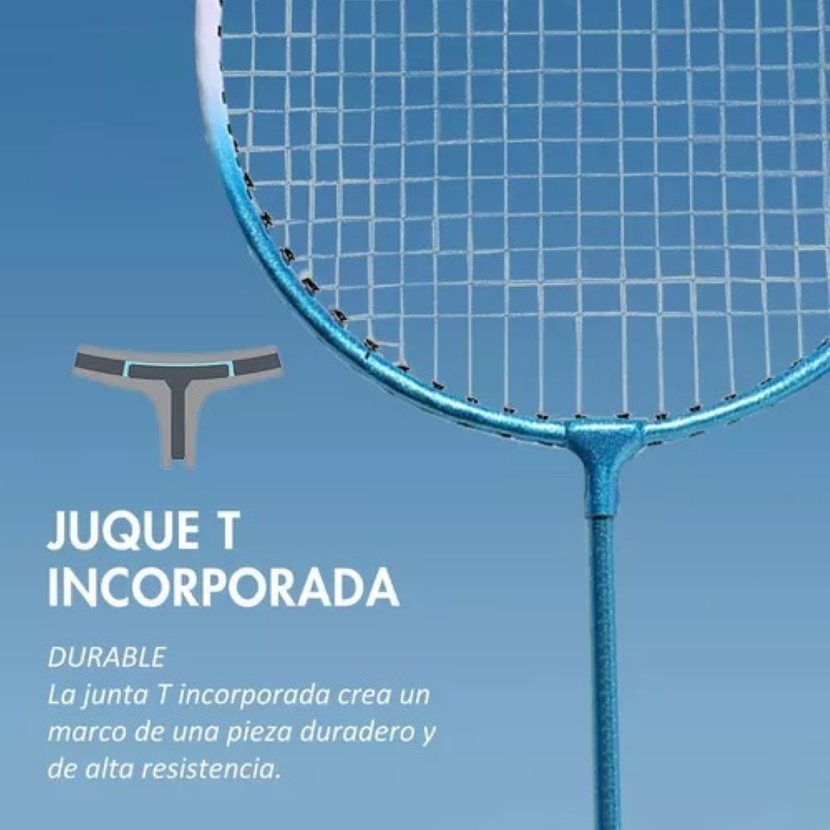 Juego De Bádminton Para Adultos 2 Raquetas Y 3 Gallitos Azul