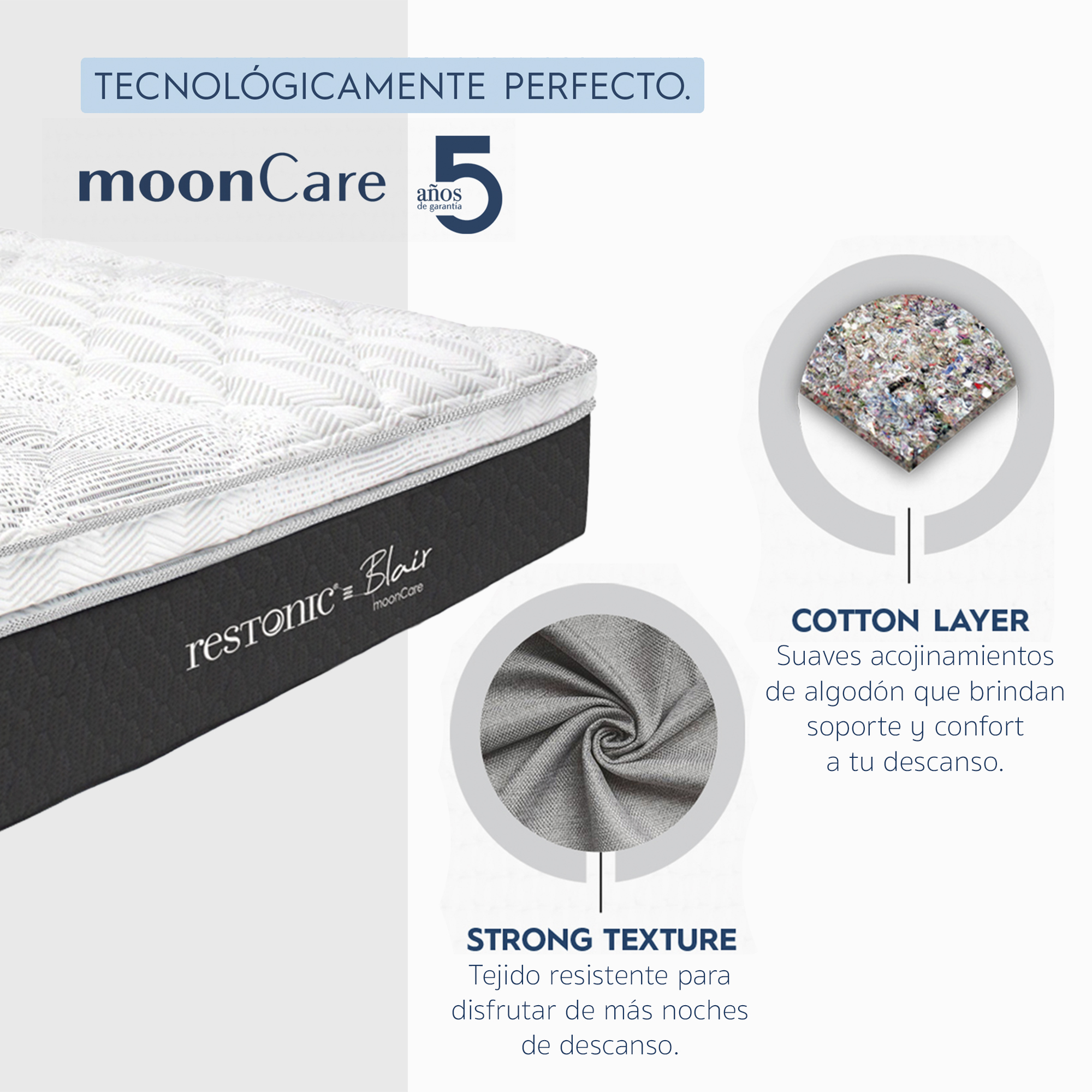 Colchón Restonic Tamaño Queen Size Modelo Blair