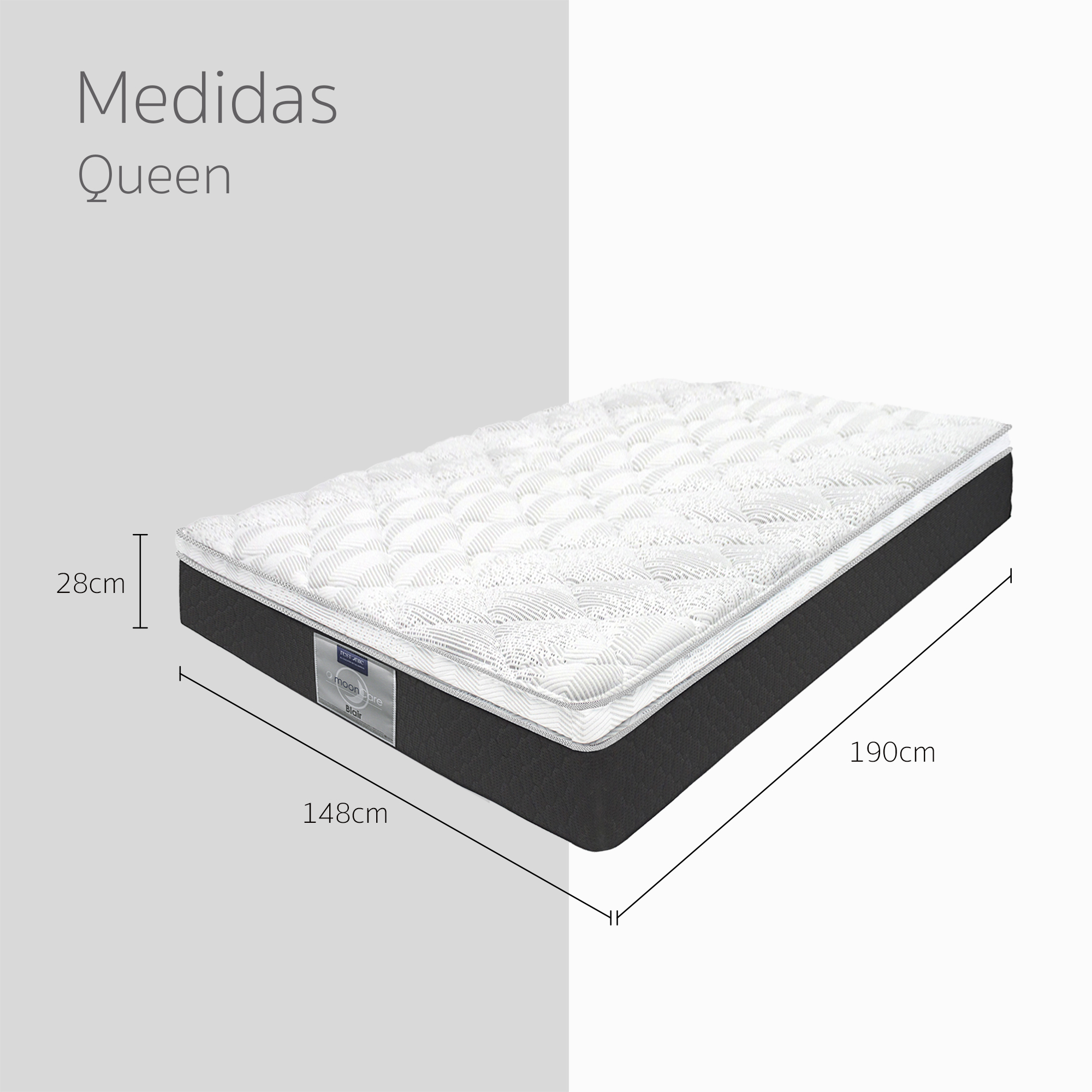 Colchón Restonic Tamaño Queen Size Modelo Blair