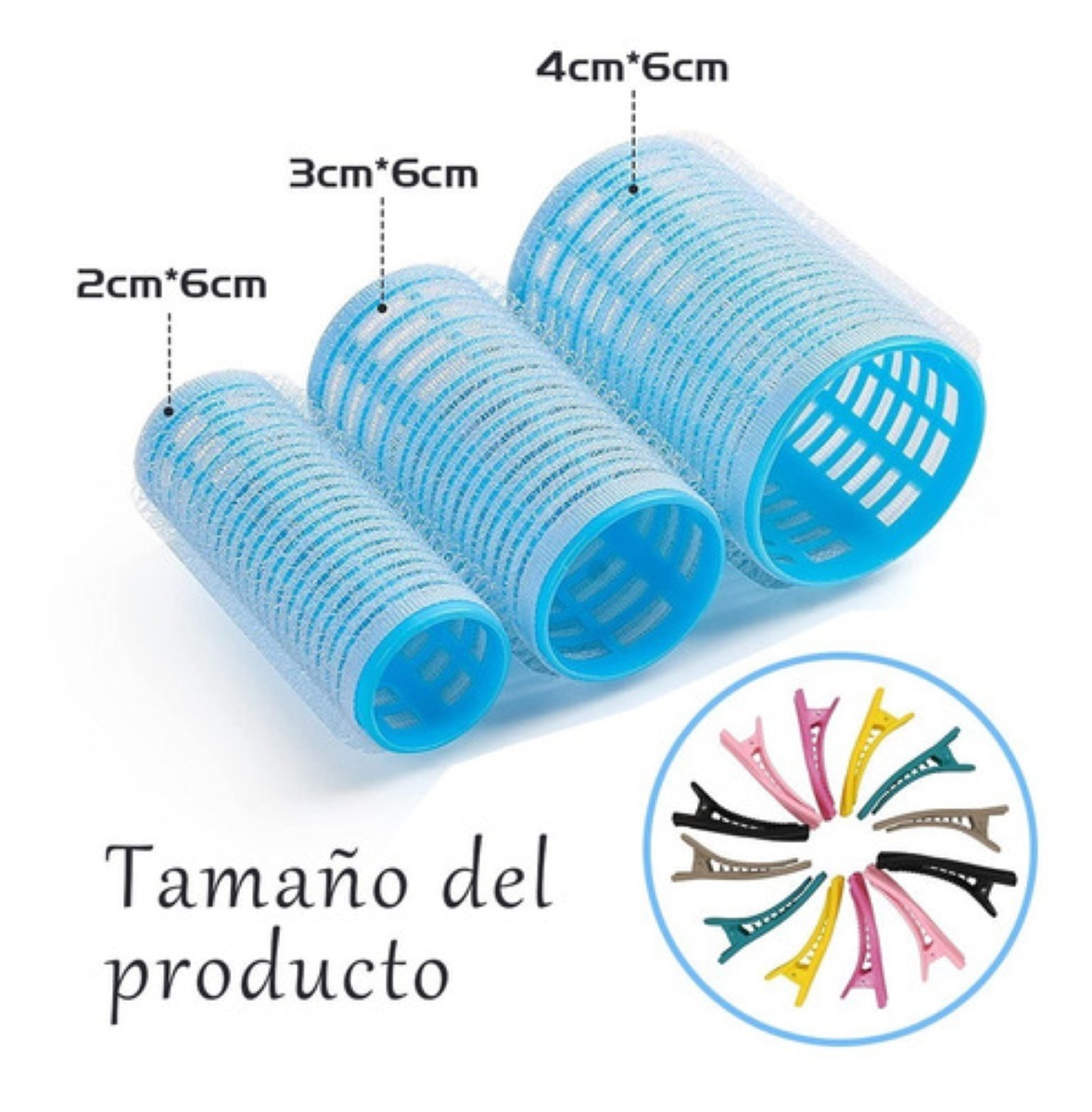 Hair Rulo Tubos 48juego De Rizadores para cabello Azul 