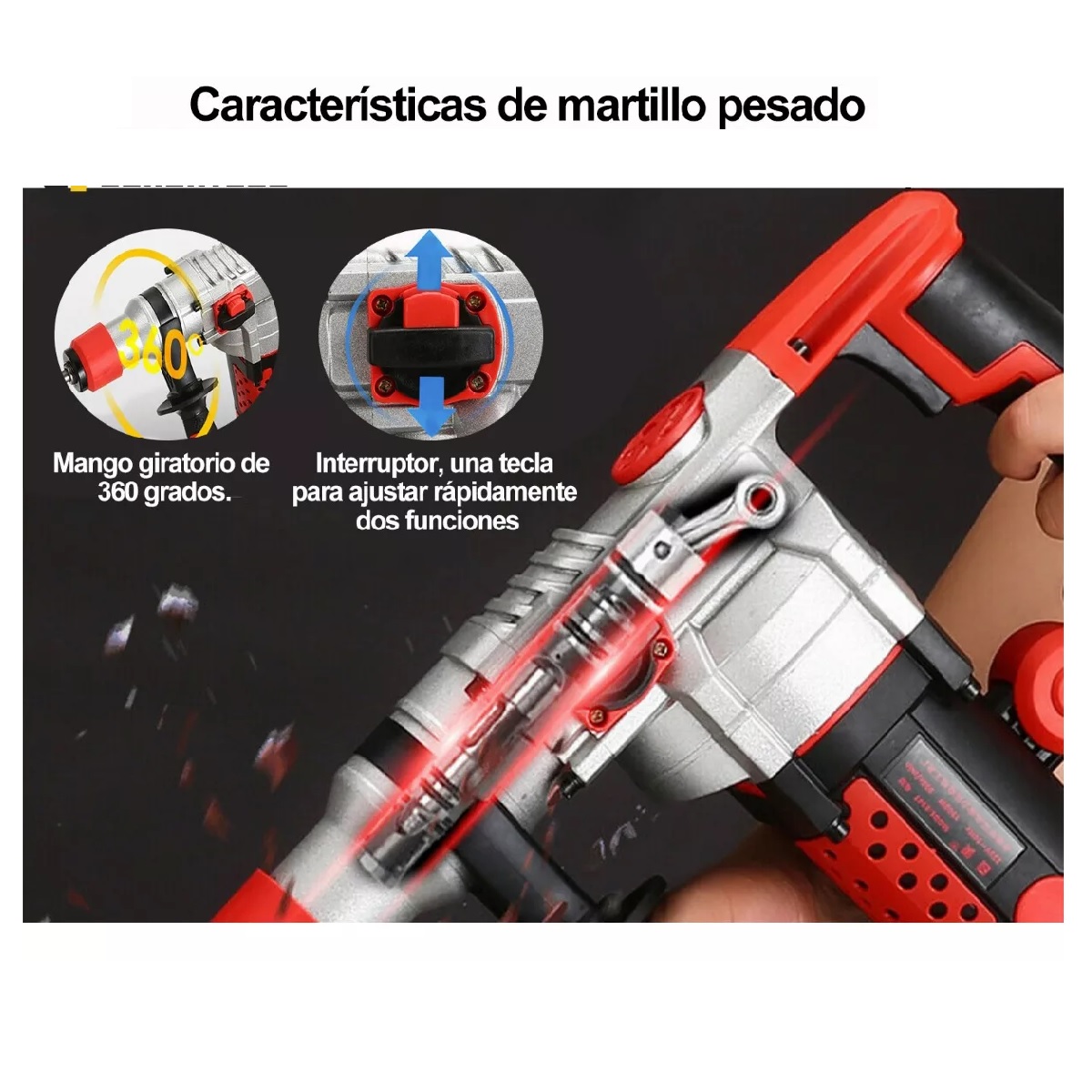 Rotomartillo Cincelador Perforador Sds Industrial 2200w