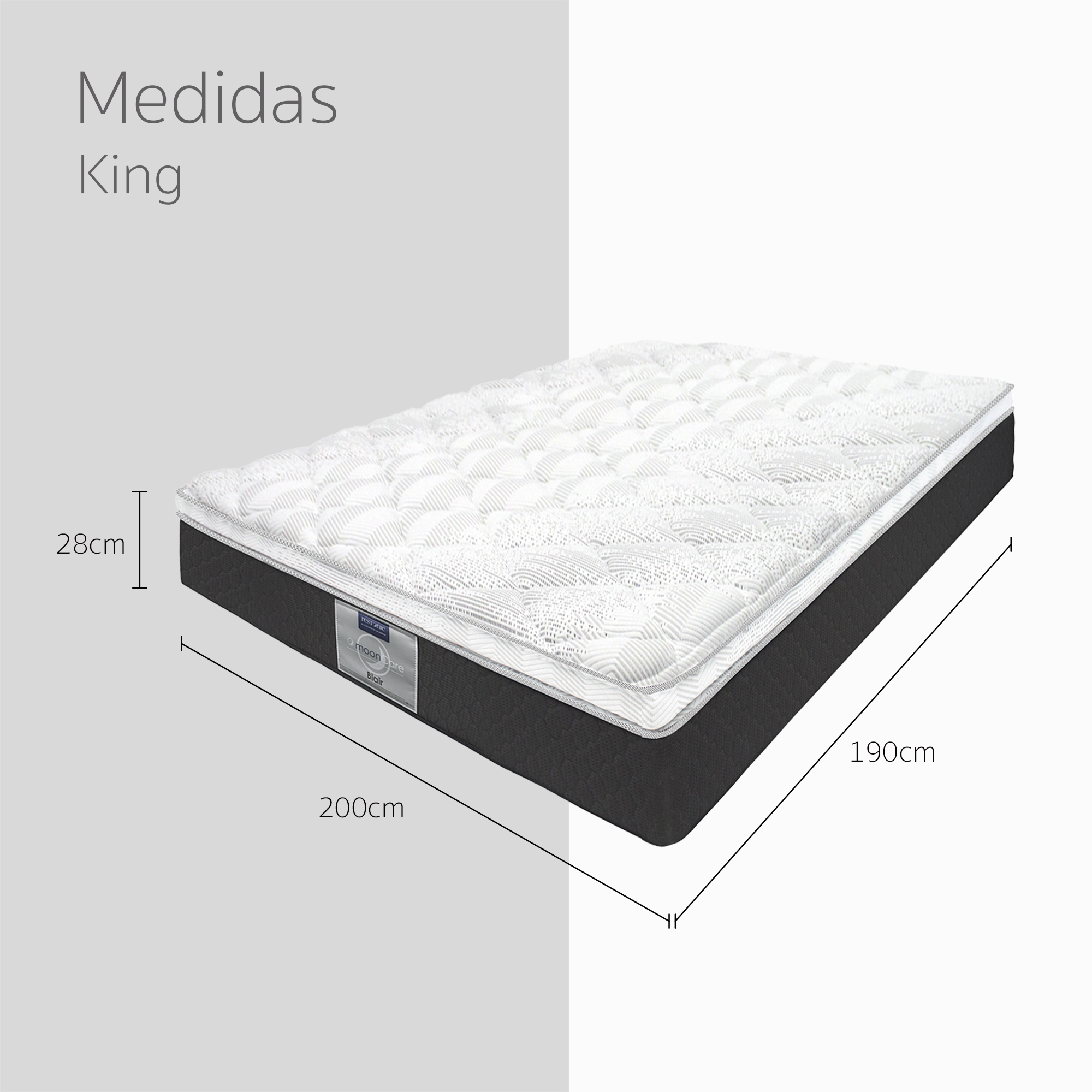 Colchón Restonic Tamaño King Size Modelo Blair