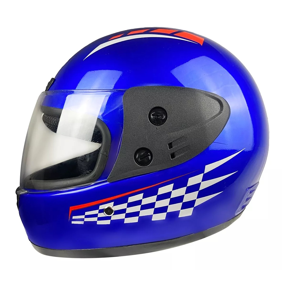 Casco Para Motocicleta Con Visor Protector Azul L