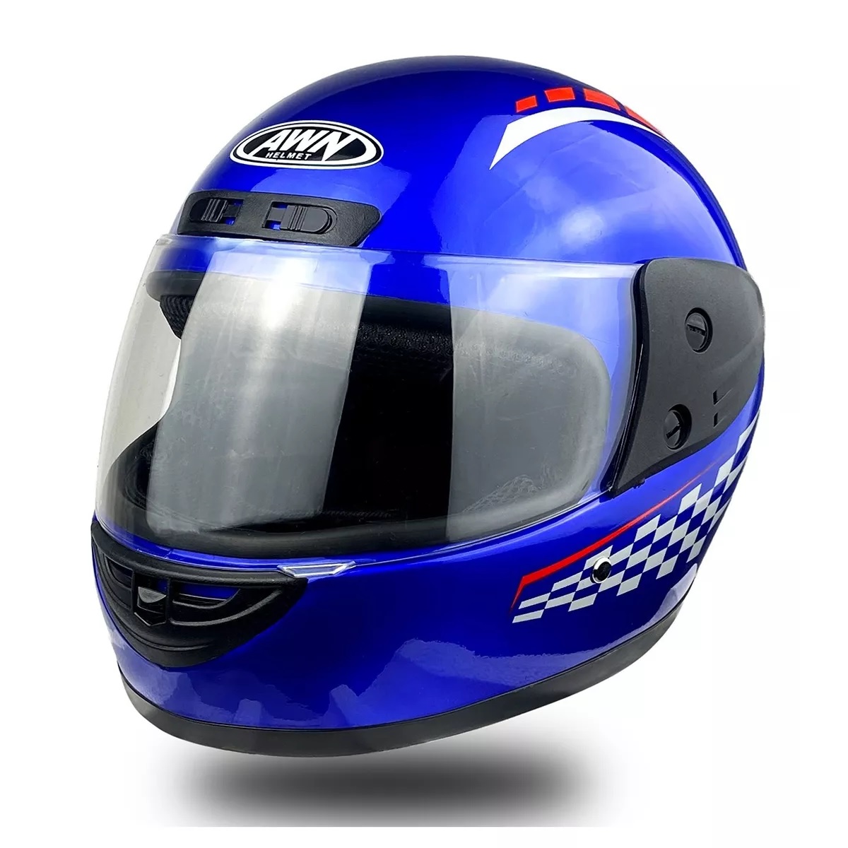 Casco Para Motocicleta Con Visor Protector Azul L