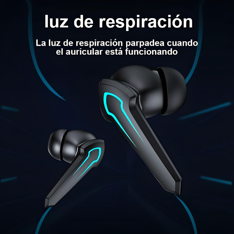 Audífonos in-ear gamer inalámbricos P30 negro con luz LED