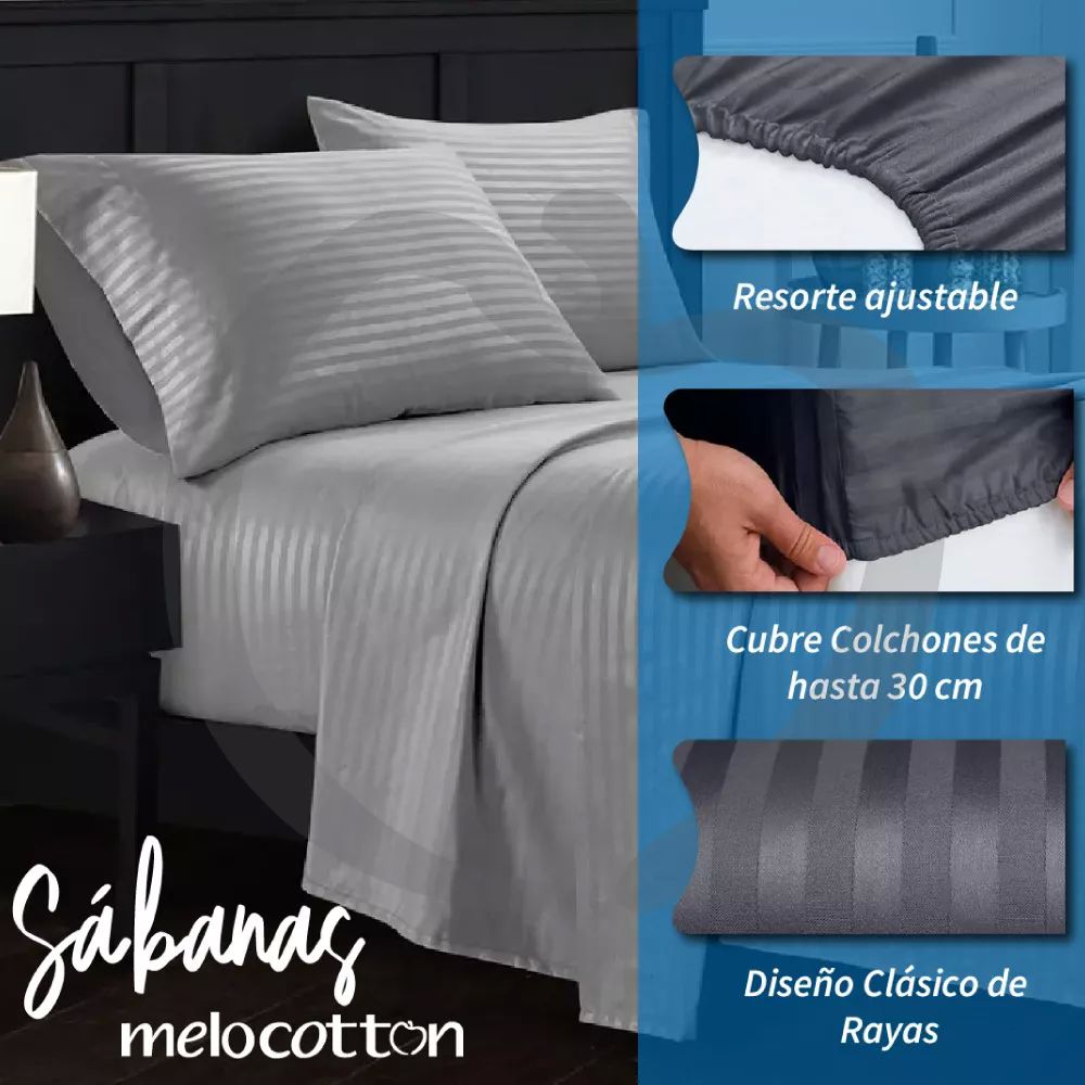 Sábanas King Size 1800 Hilos Ultra Suaves de Microfibra Color Azul Cielo