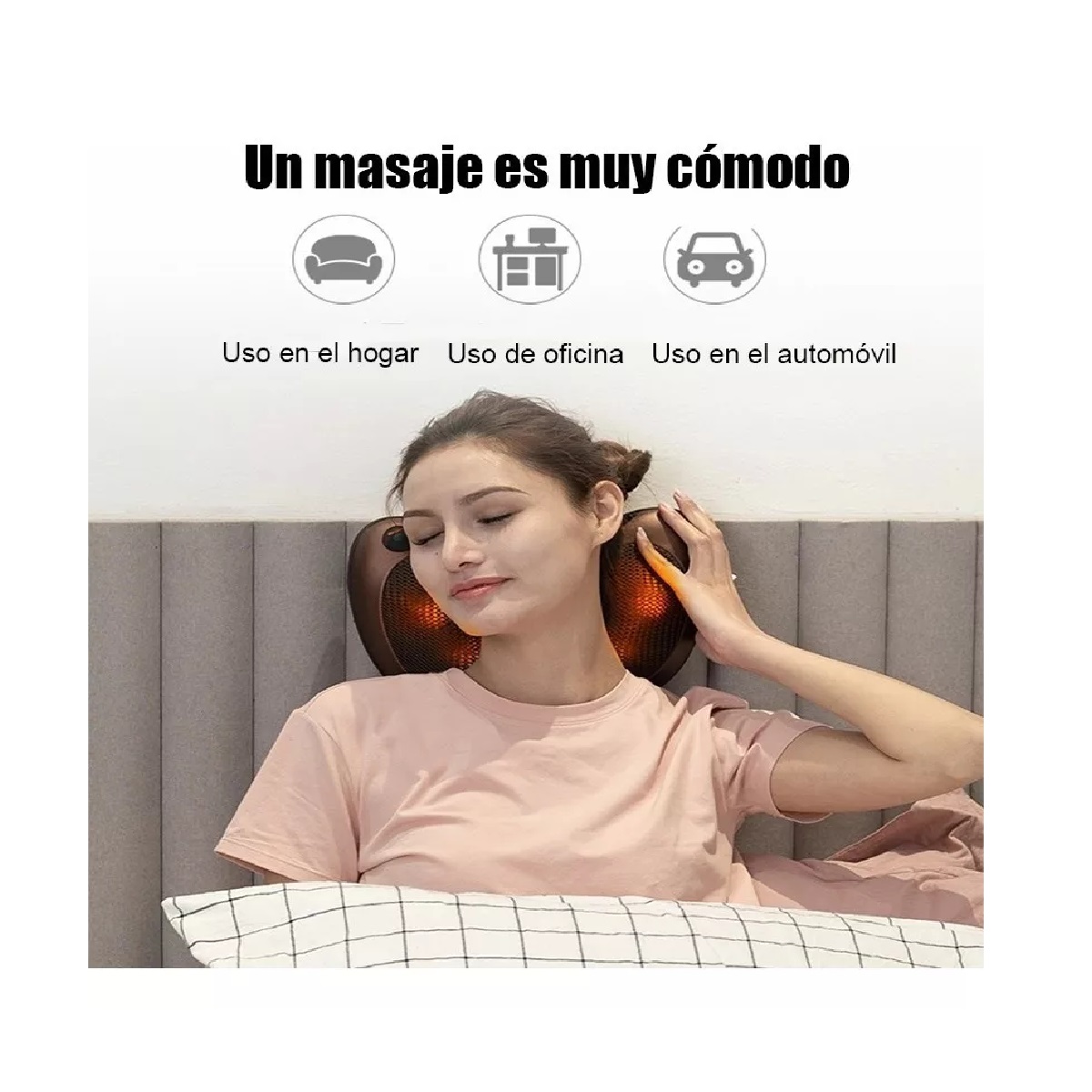 Masajeador Espalda Cuello Infrarrojo Almohada En Coche Casa