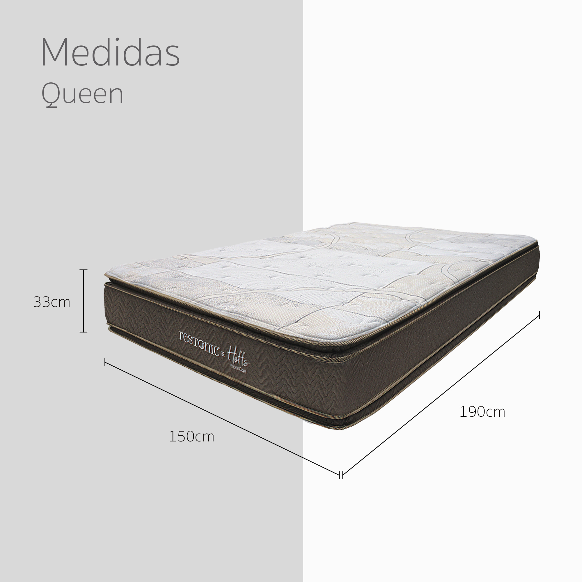 Colchón Restonic Tamaño Queen Size Modelo Hoffs