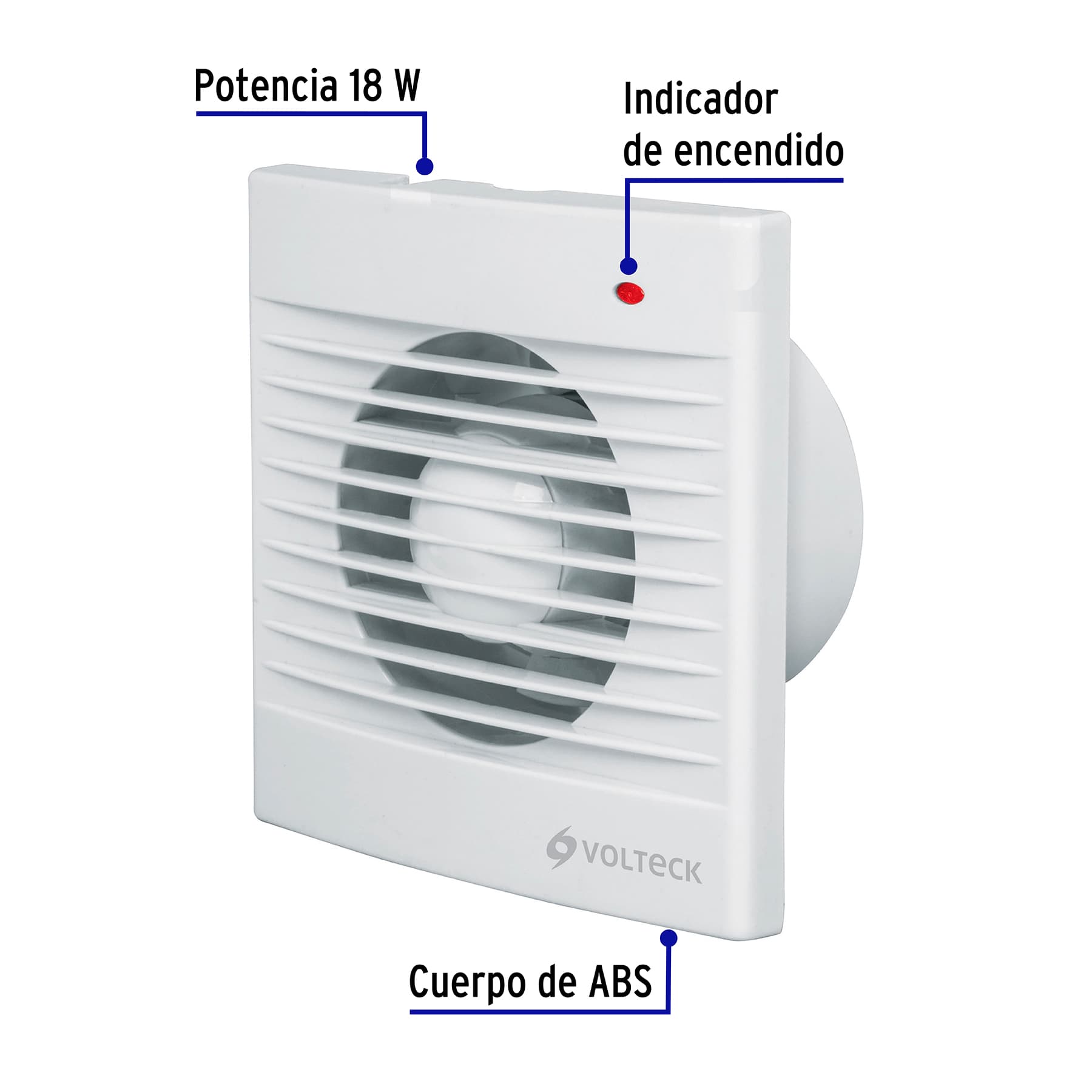 EXTRACTOR DE AIRE DE 4", BLANCO, VOLTECK 48530