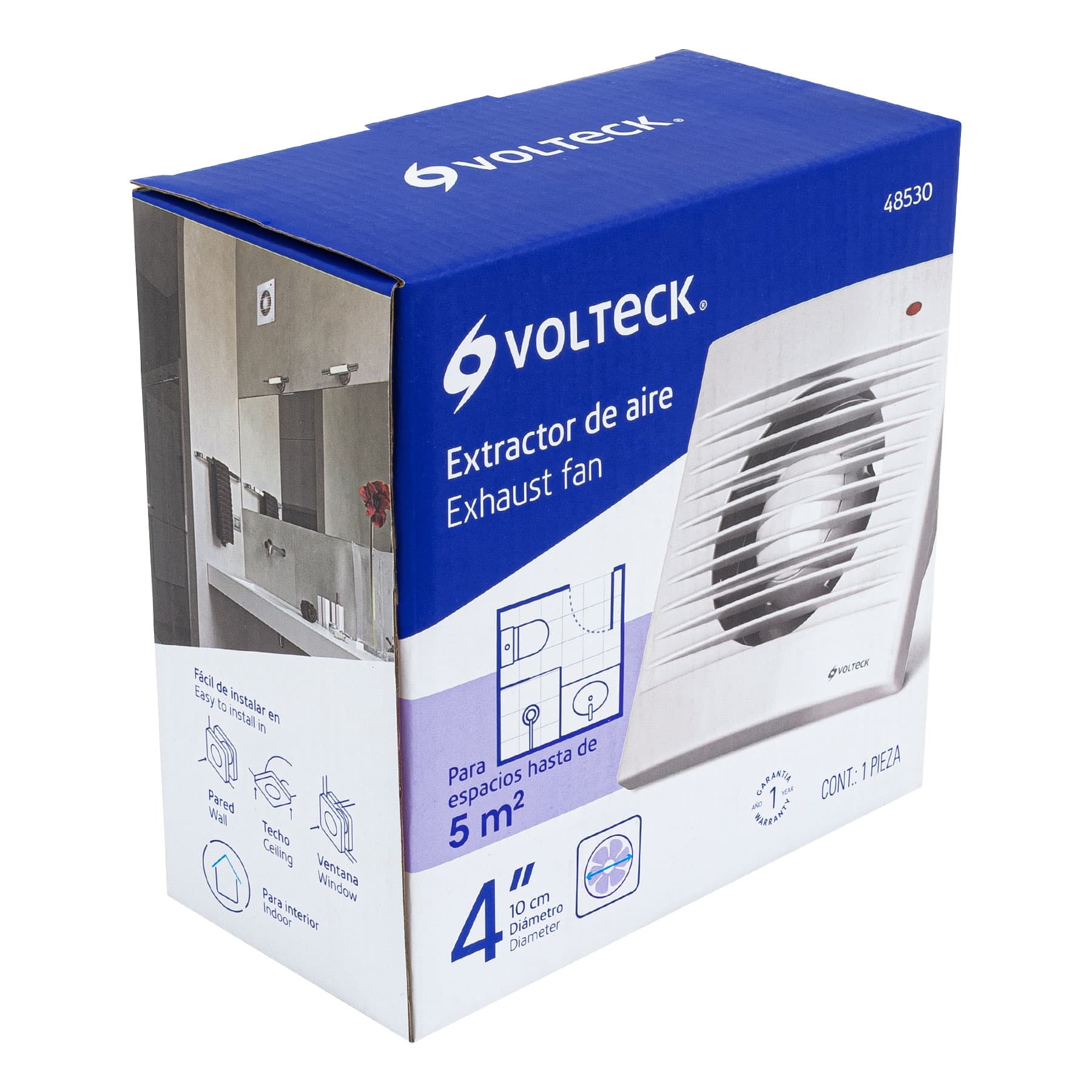 EXTRACTOR DE AIRE DE 4", BLANCO, VOLTECK 48530