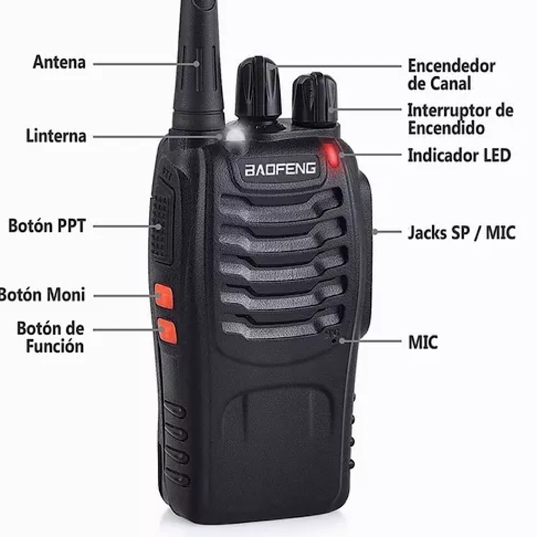 2 Radios Baofeng Bf-888s Uhf Con Manos Libres Set-2