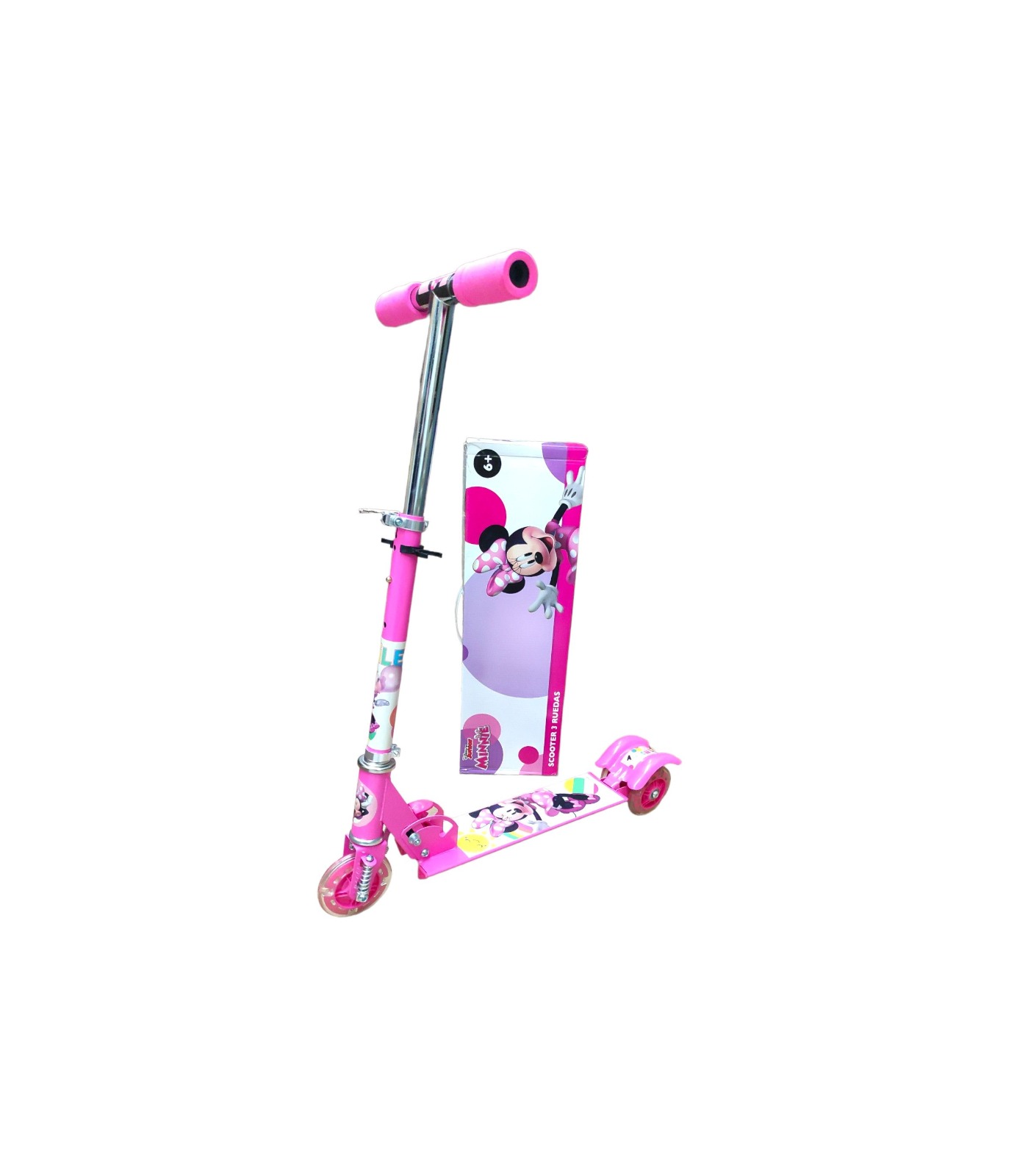 Scooter Minnie 3 ruedas con luz plegable