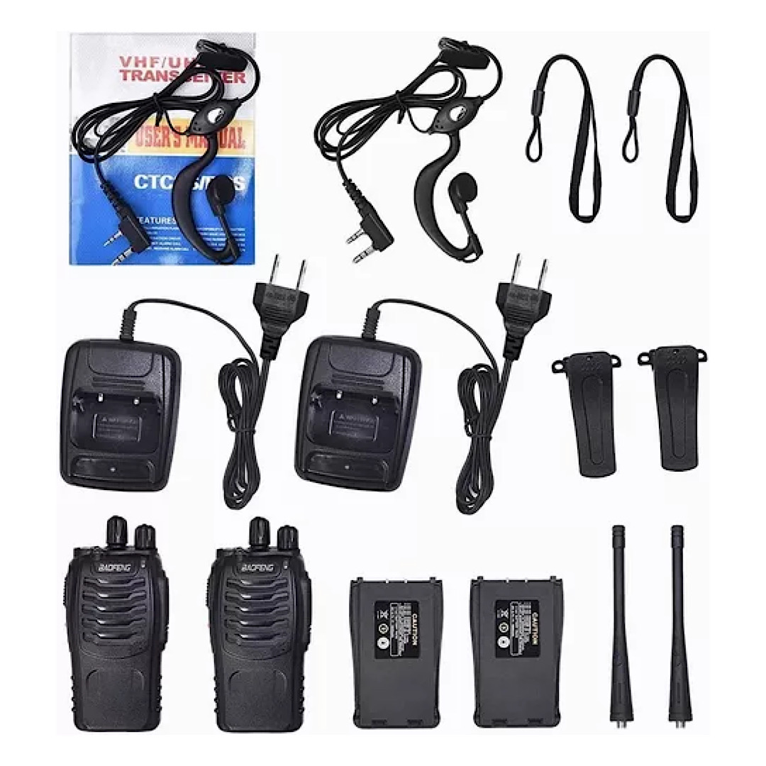 2 Radios Baofeng Bf-888s Uhf Con Manos Libres Set-2