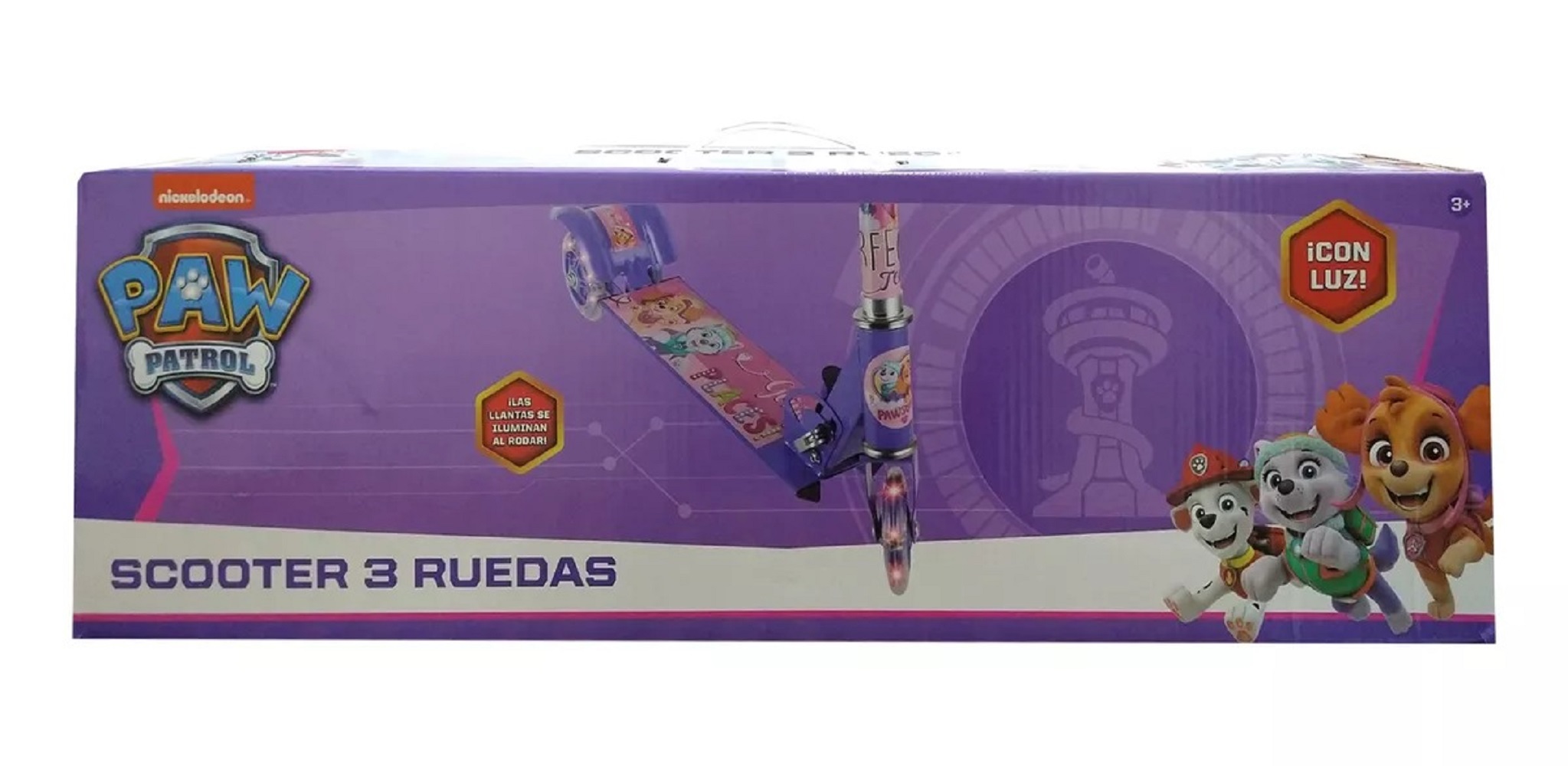 Scooter Paw Patrol 3 ruedas con luz plegable